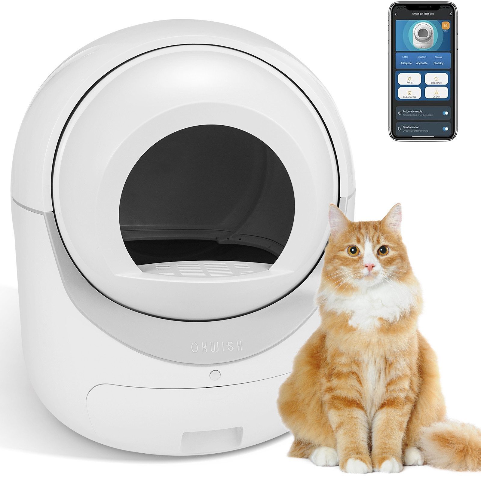 Katzentoilette Automatisch Katzenklo mit APP-Steuerung/Geruchsbeseitigung