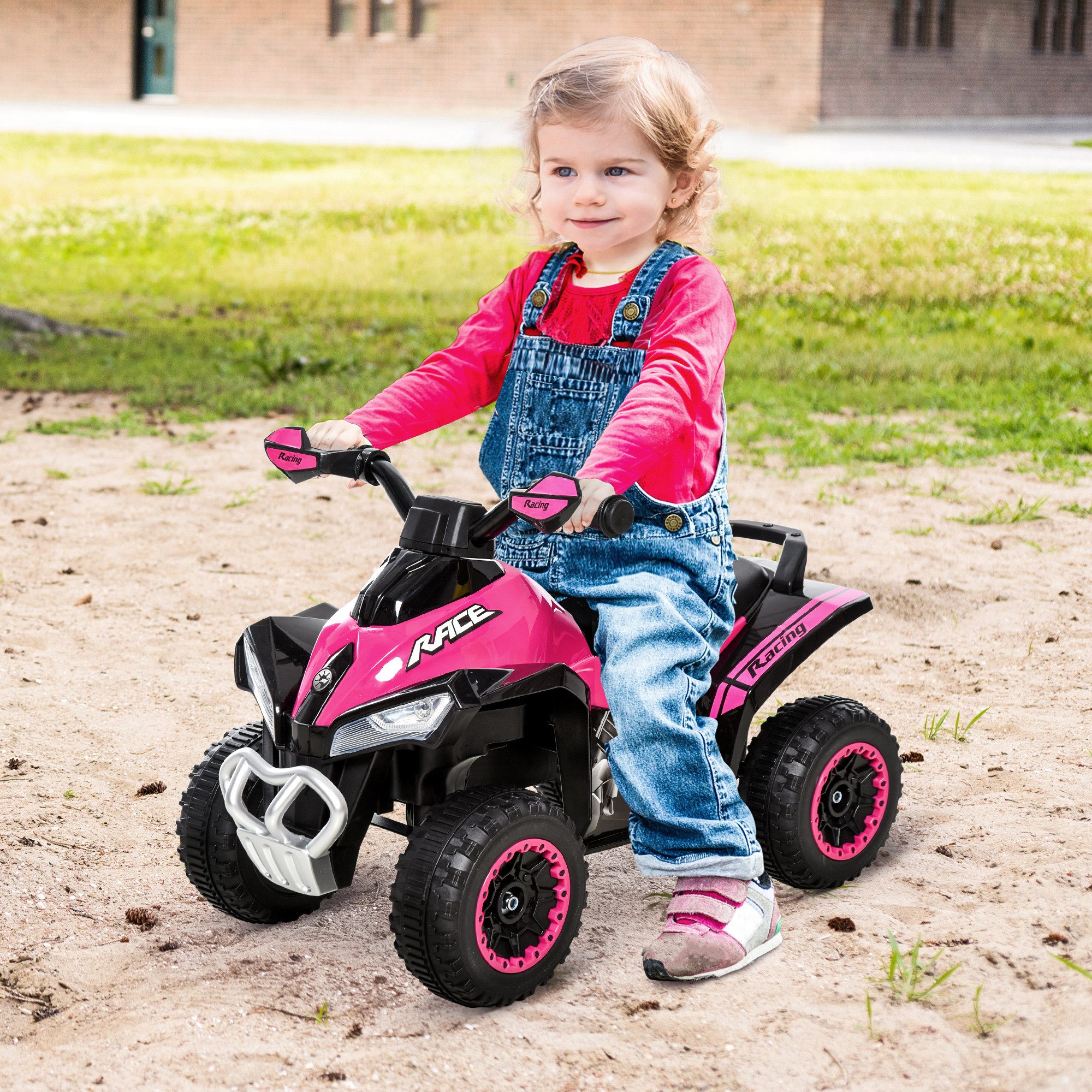 HOMCOM Rutscher Kinder Rutschauto Tretauto, (Rutschen Kinderauto, 1-tlg., Kinderfahrzeug), Rosa 67,5 x 38 x 44 cm