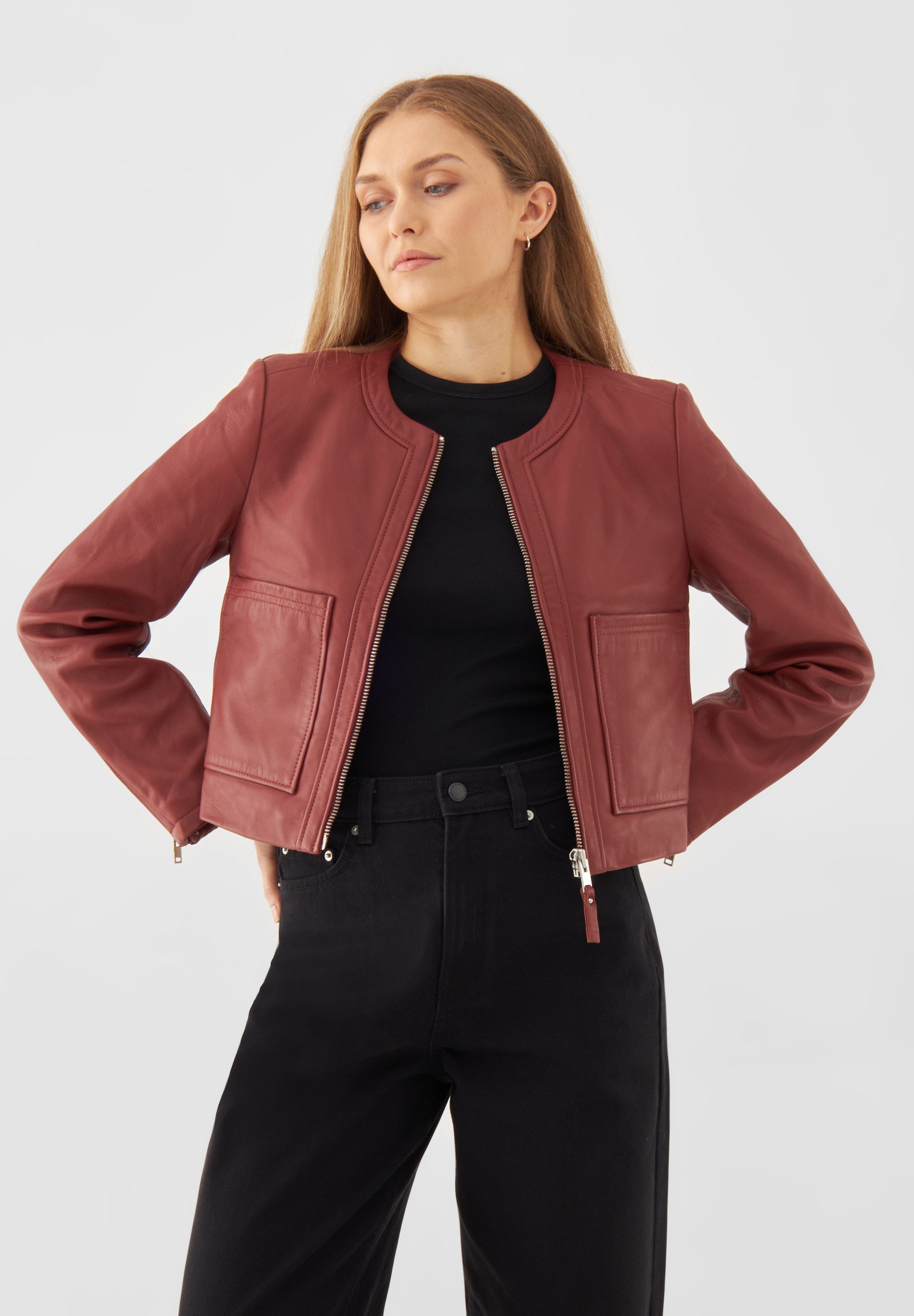 Bolongaro Trevor Lederjacke Nova Aufgesetzte Taschen, günstig online kaufen