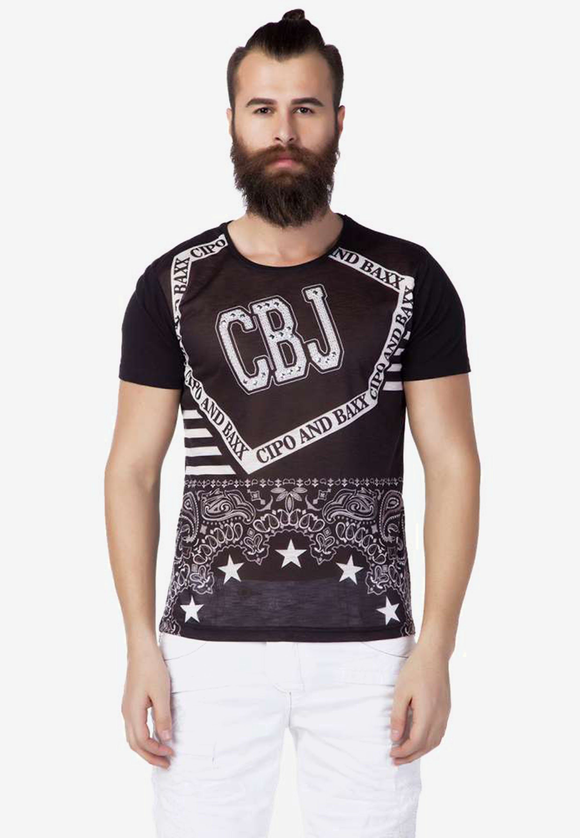 Cipo & Baxx coolem mit Frontprint T-Shirt