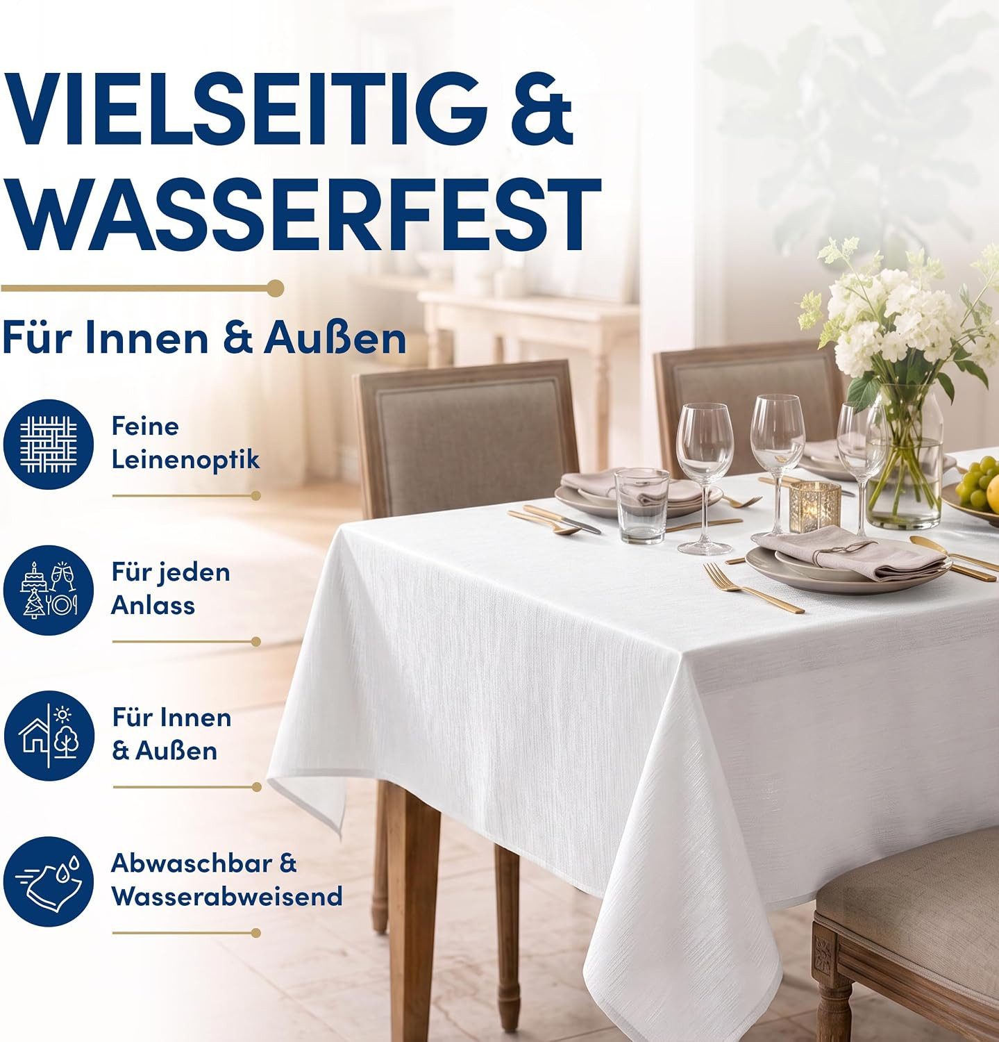 Stoffschmiede Tischdecke, Wachstuch, Versch. Farben & Größen, Abwischbar