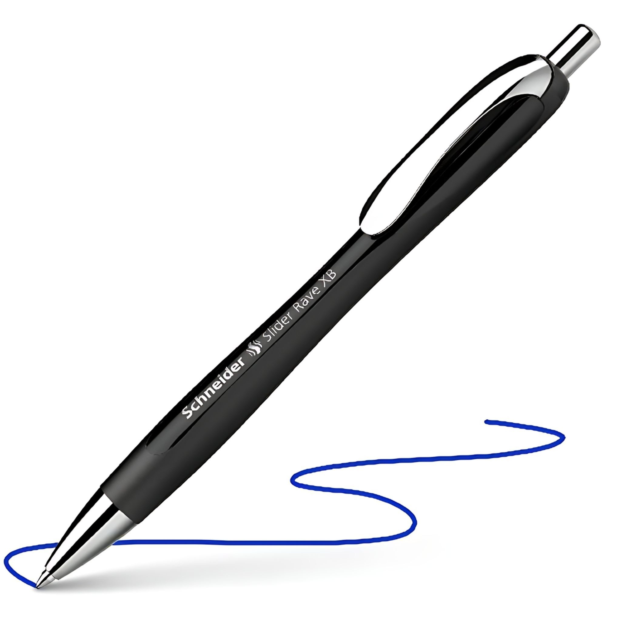 SCHNEIDER Kugelschreiber Schneider Kugelschreiber Slider Rave schwarz-schwarz - Mine XB blau