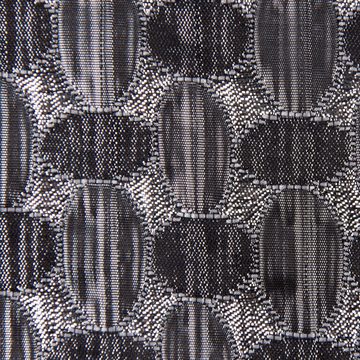 SCHÖNER LEBEN. Stoff Faschingsstoff Jacquard Lurex Glitzer Ovale anthrazit silber 1,40m, mit Metallic-Effekt