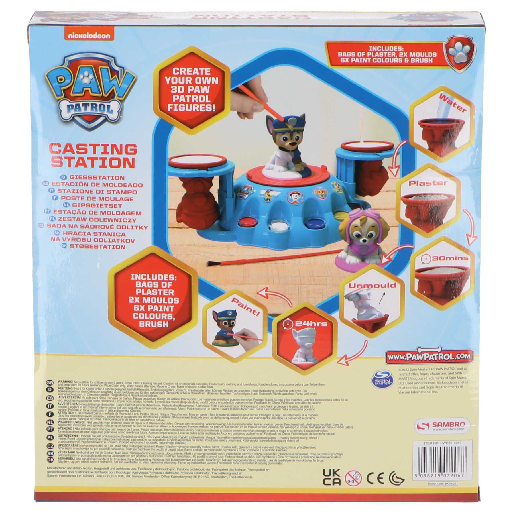 PAW PATROL Malpalette Paw Patrol Gipsform und Farbset Kreatives Bastelset für Kinder – Bild 4 von 4