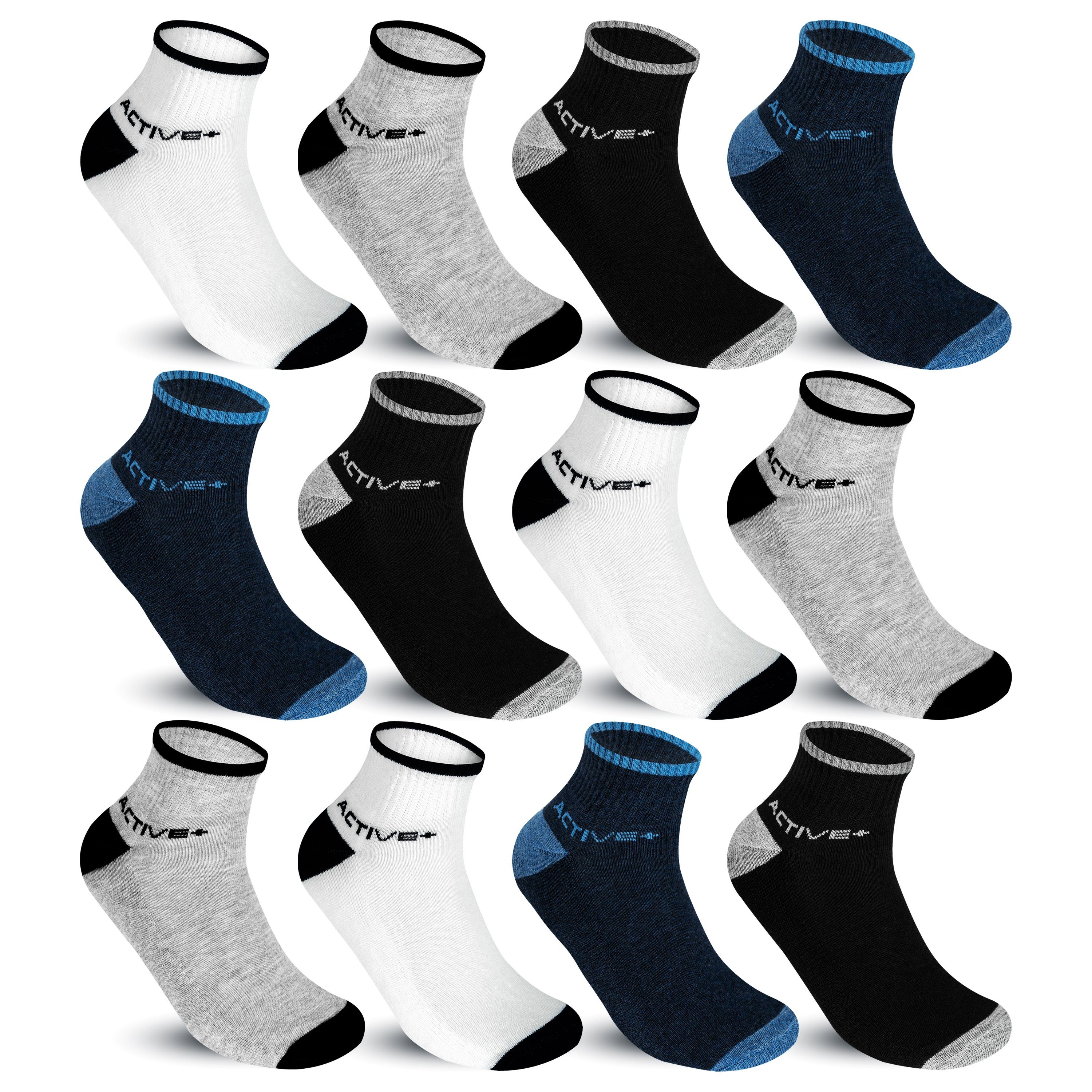 TEXEMP Laufsocken »12 Paar Frottee Socken Sneaker Herren Damen Sportsocken  Baumwolle Quarter Socks Kurzsocken Halbsocken« (Packung, 12 Paar) Frottee  Sohle