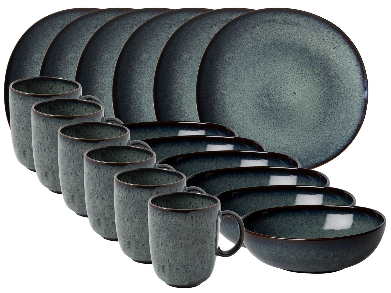 like. by Villeroy & Boch Frühstücks-Set Lave gris Frühstücksset 18tlg