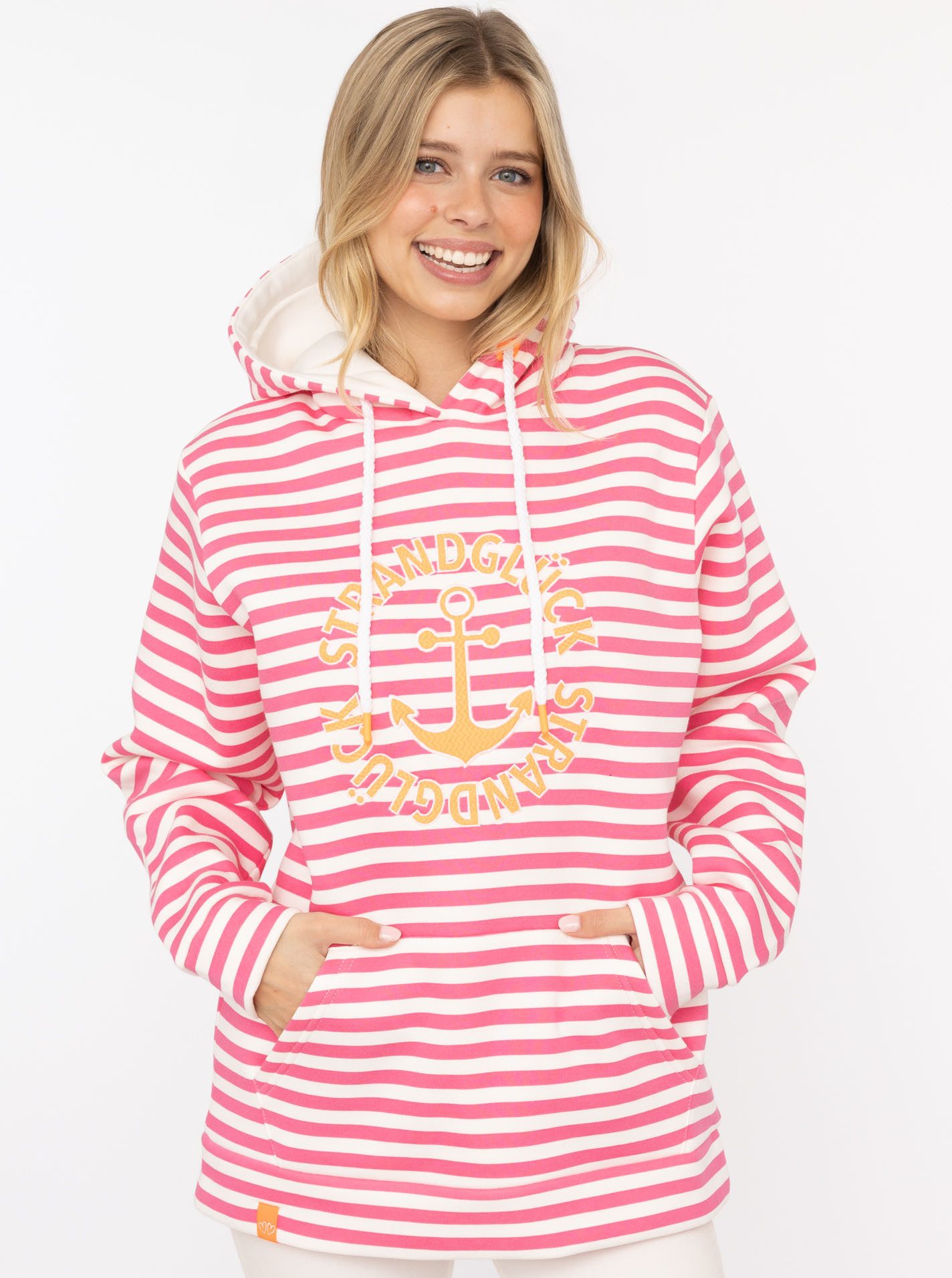 Zwillingsherz Kapuzensweatshirt "Streifen Strandglück" gestreift, Stickerer günstig online kaufen