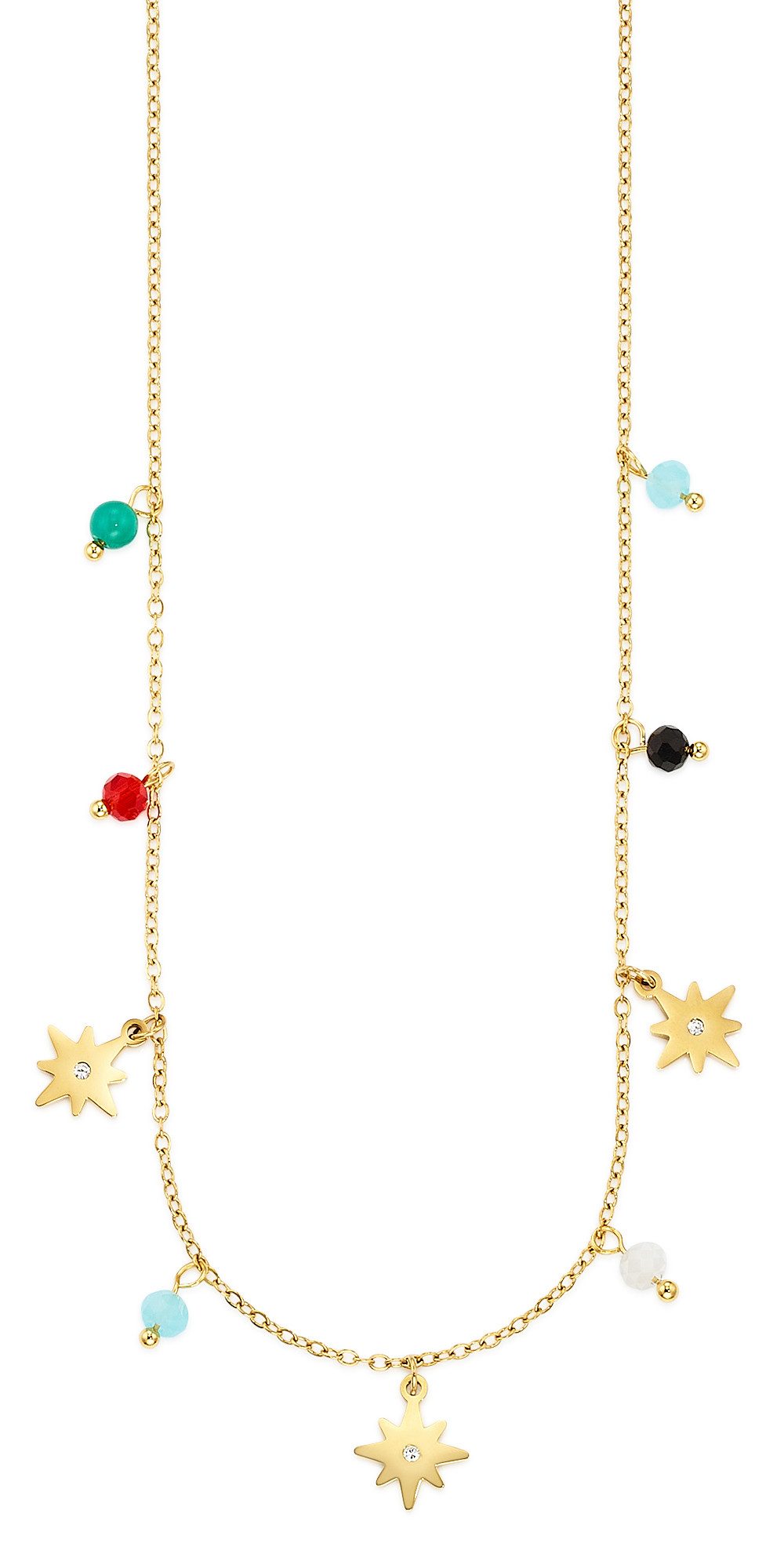 Aniston JEWELRY & WATCHES Edelstahlkette gelbgoldfarben mit bunten Steinen, mit Zirkonia (synth). Reduzierter Preis € 24,58. Unverbindliche Preisempfehlung € 30,99