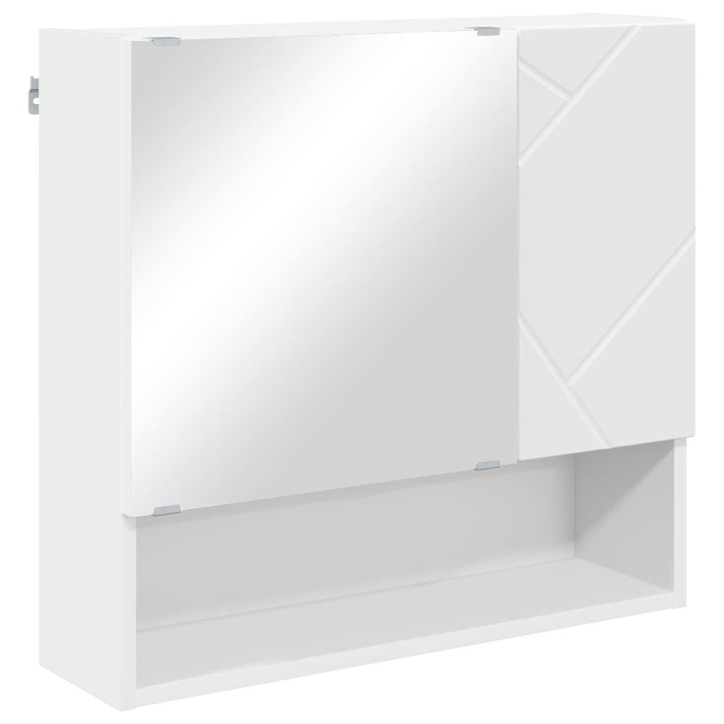 vidaXL Badezimmerspiegelschrank Spiegelschrank mit Regal Weiß günstig online kaufen