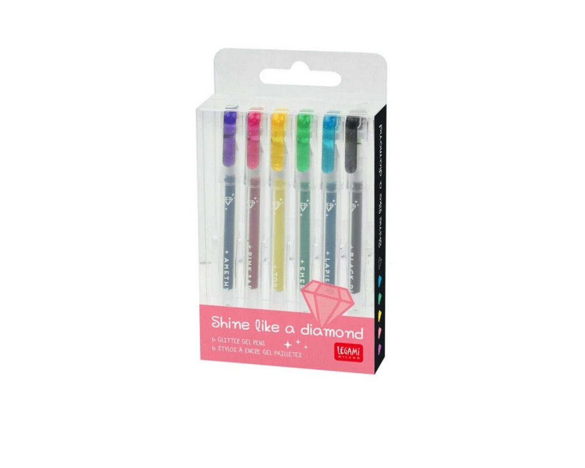 Thumbnail - Legami Gelroller Legami Set mit 6 glitzernden Mini-Gelstiften - Shine like a Diamond