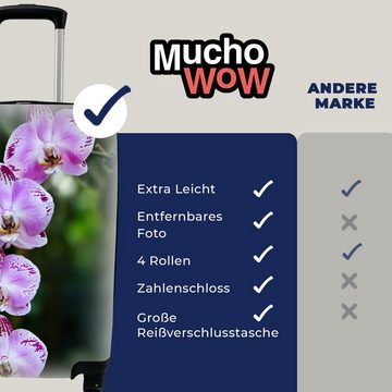 MuchoWow Handgepäckkoffer Blühende Orchideen, 4 Rollen, Reisetasche mit rollen, Handgepäck für Ferien, Trolley, Reisekoffer