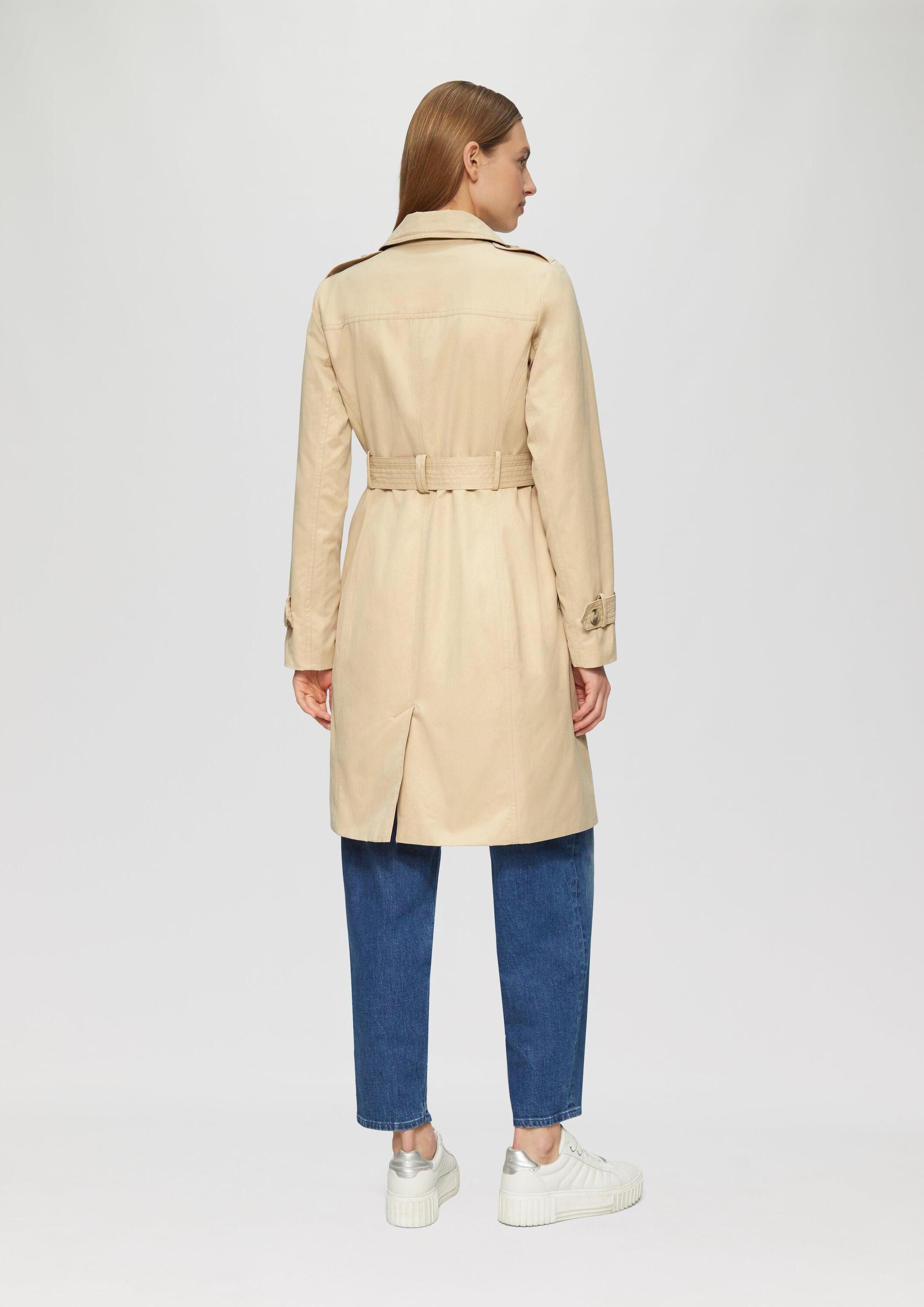 s.Oliver Trenchcoat Outdoor-Mantel Trenchcoat mit Streifen-Futter