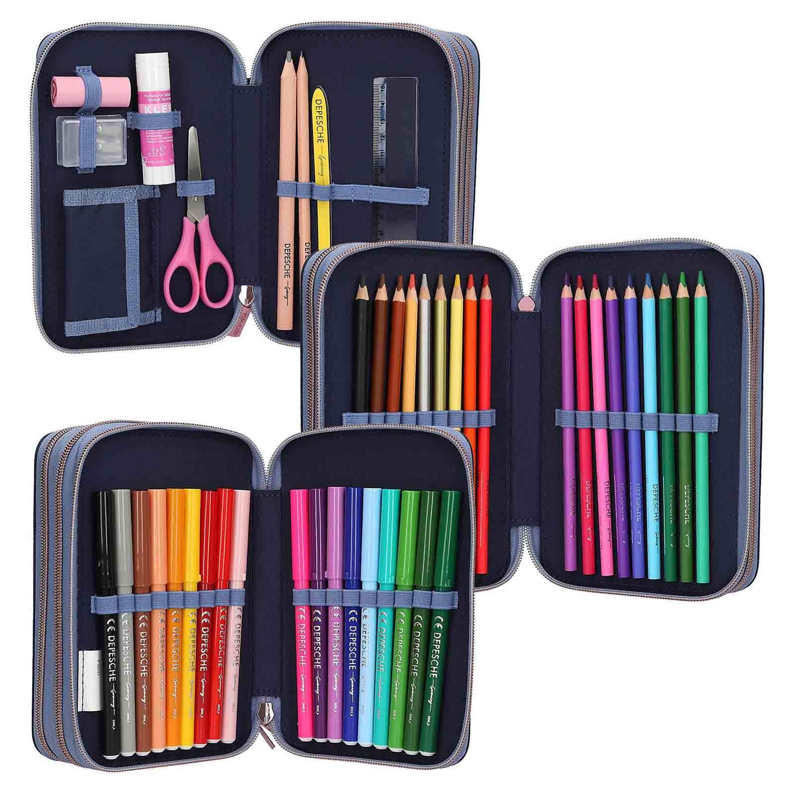 Depesche Federmäppchen TOPModel 3-Fach Federtasche 7,5 x 13 x 20 cm, (1-tlg)