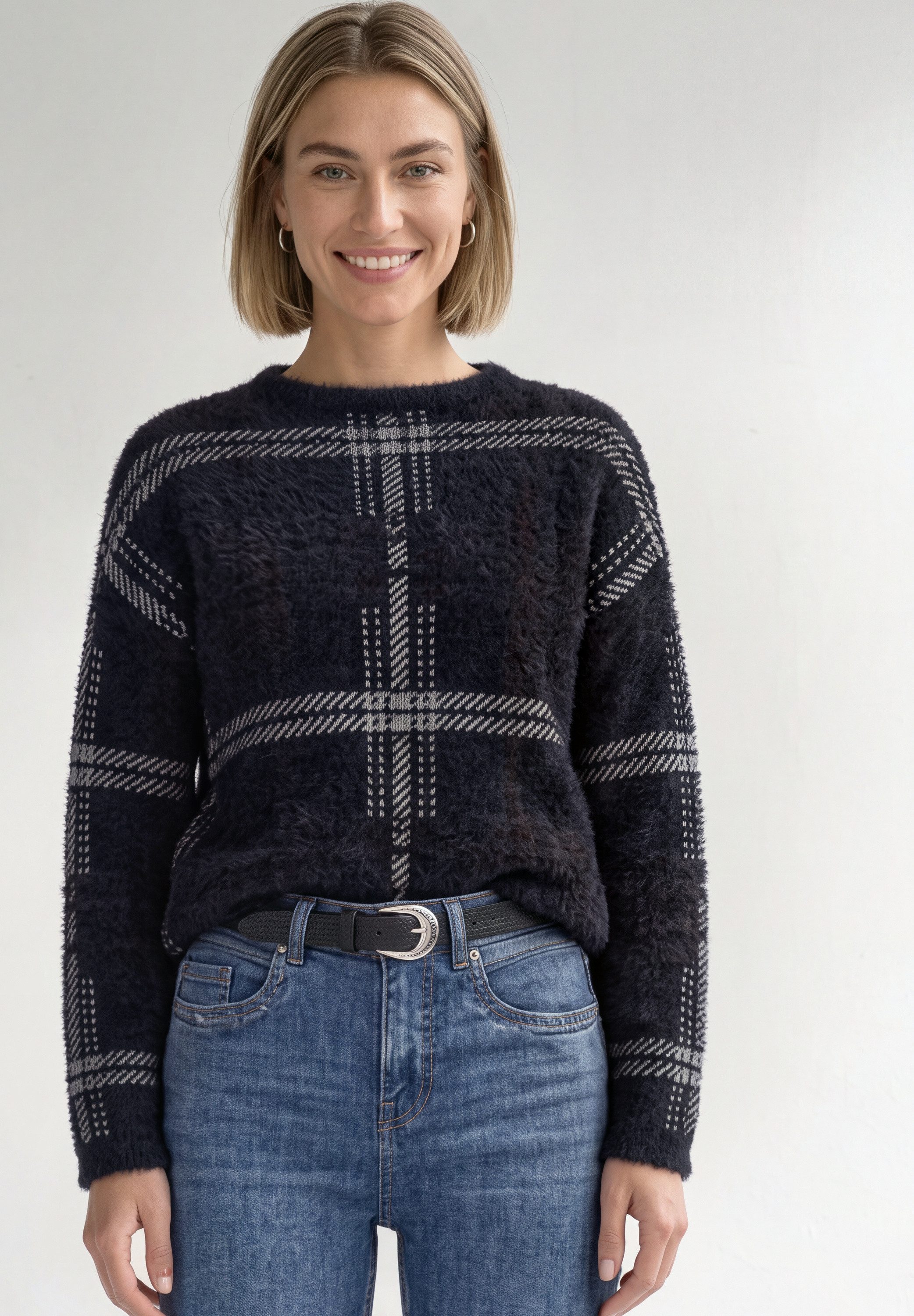 STREET ONE Strickpullover mit Karomuster