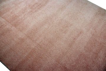 Hochflor-Teppich Moderner Teppich Wohnzimmerteppich uni einfarbig rosa, Carpetia, rechteckig, Höhe: 17 mm
