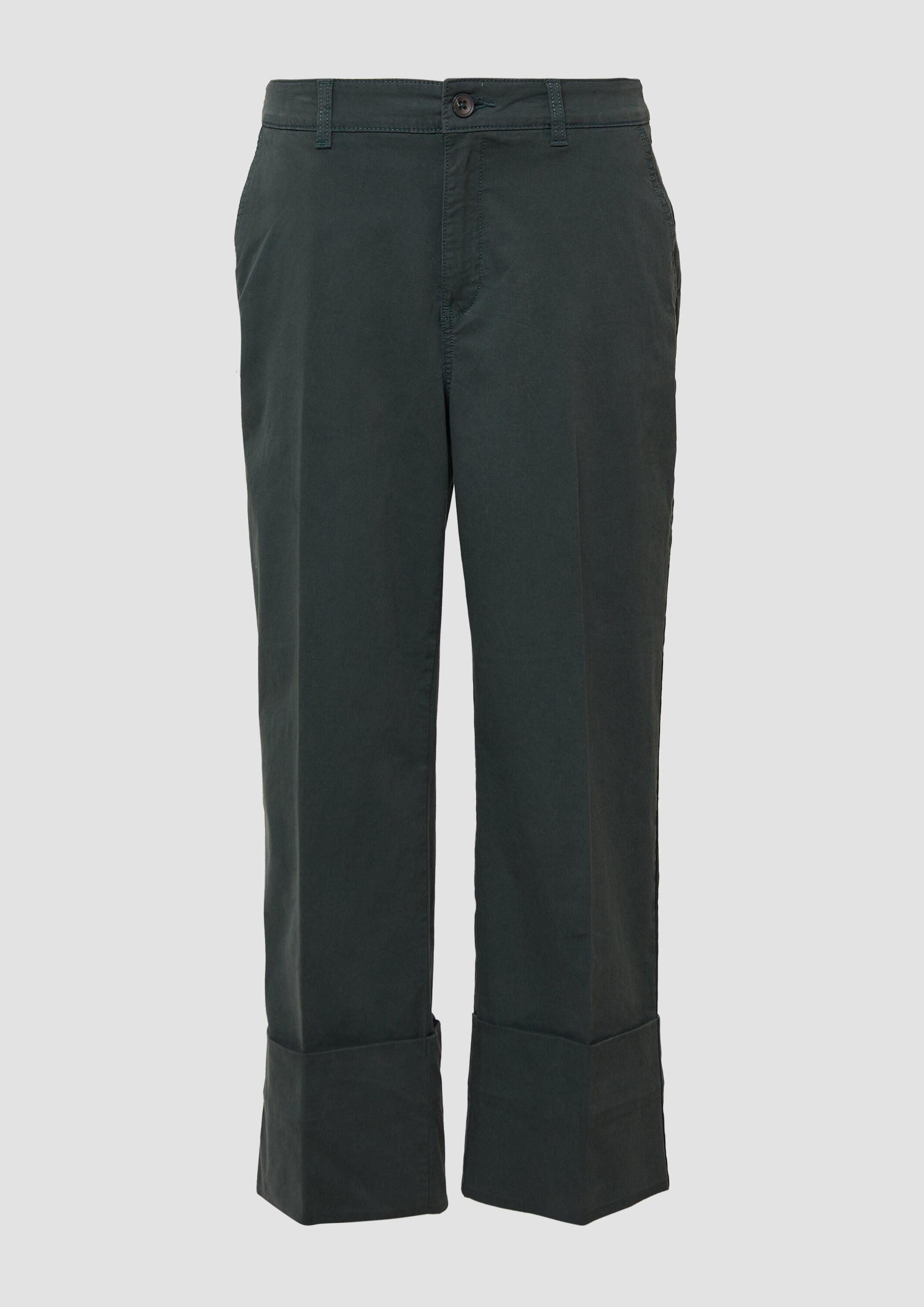 s.Oliver Culotte Hose Baumwoll-Culotte mit Bügelfalte und fixiertem Umschlag
