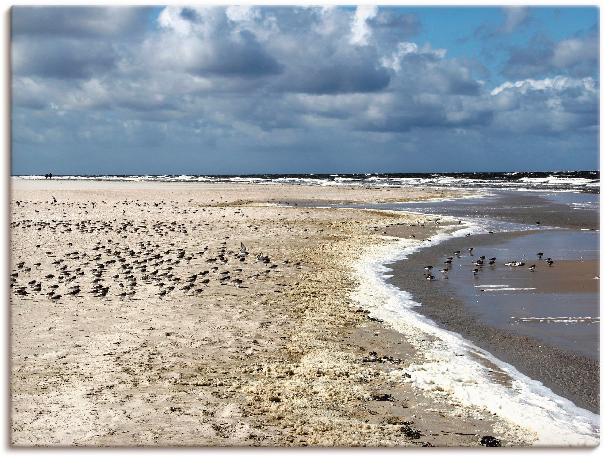 Artland Leinwandbild Am schönen Nordseestrand, Strand (1 St), auf Holzrahmen gespannt