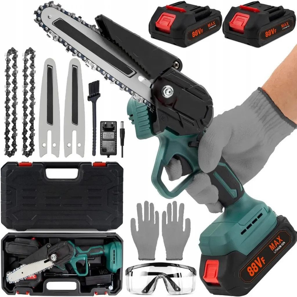 ANTCOOL Akku-Kettensäge 6 Zoll Akku-Kettensäge 21V Set, Mini-Handkettensäge mit 2 Akkus