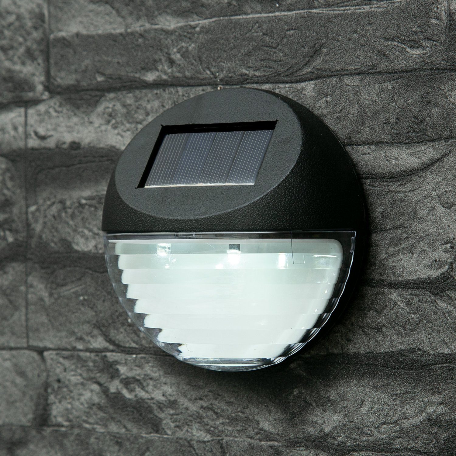 LED Solarleuchten Solar Classic, (5300K Fassadenleuchte kaltweiss Wandleuchte Sensor, bis MARELIDA 6000K) 3Stk. LED Außen-Wandleuchte 11cm