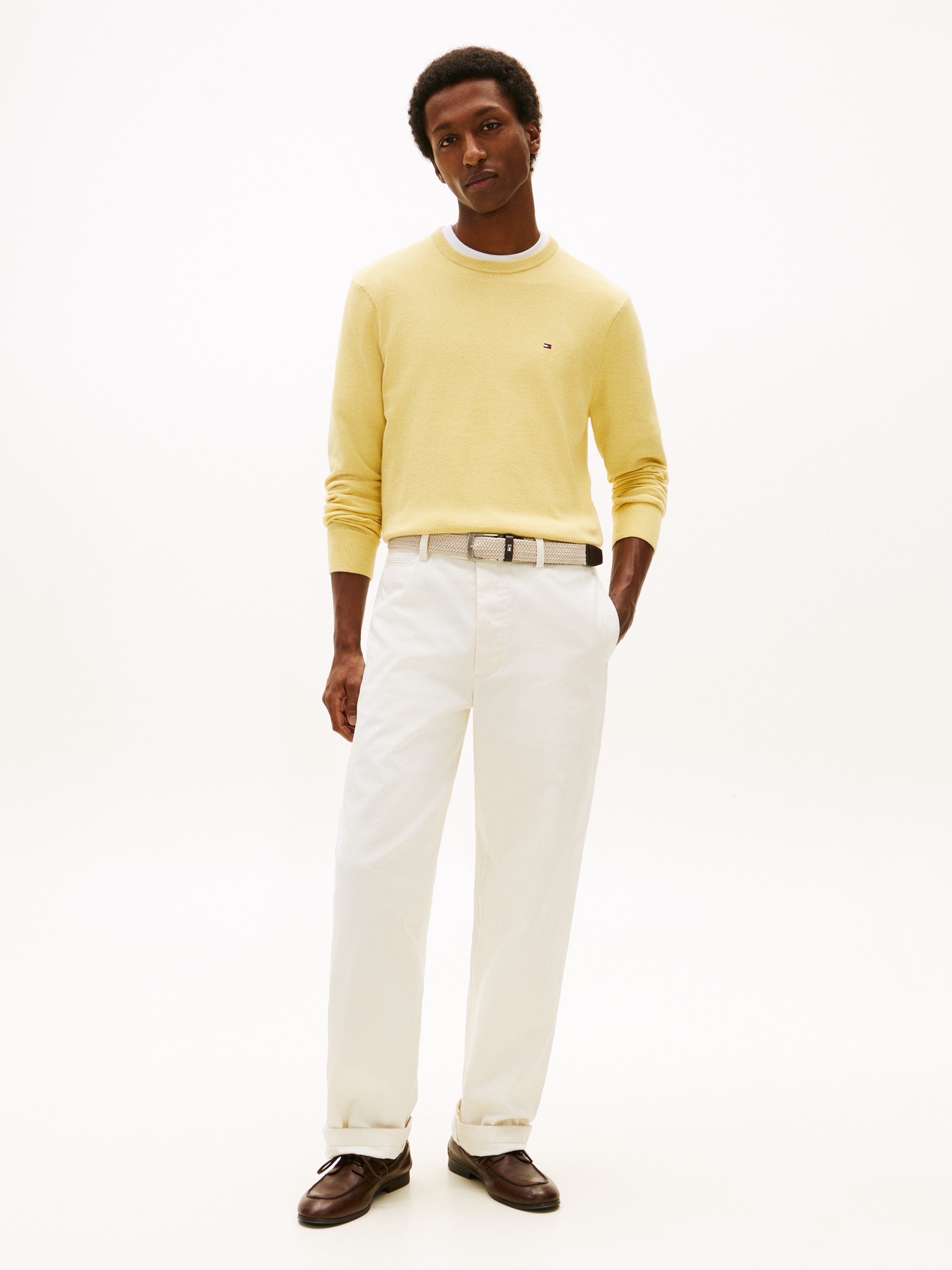 Tommy Hilfiger Rundhalspullover ESSENTIAL COTTON Crewneck Regular Fit Premium Mode