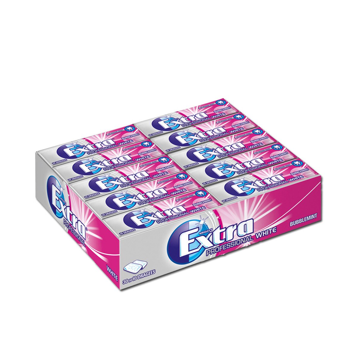 Wrigleys Extra Süßigkeit, Wrigleys Extra Professional WHITE Minze Beere 10 Dragees 14g 30er Pack