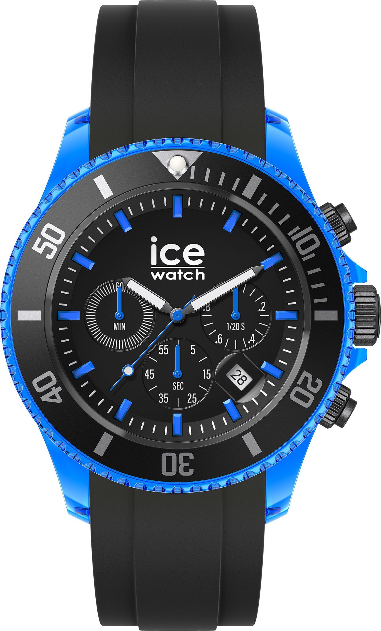 - - Black ICE ice-watch Chronograph CH, - large 019844 chrono blue Extra