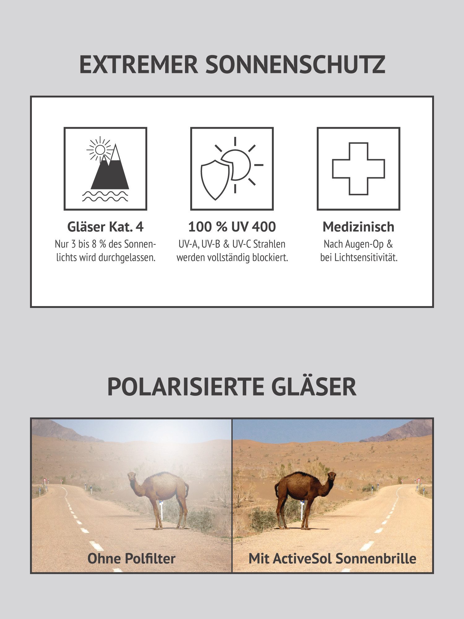 ActiveSol Pilotenbrille Überzieh-Sonnenbrille El Pavana Extra Dunkel, Kategorie 4 für Brillenträger, polarisiert