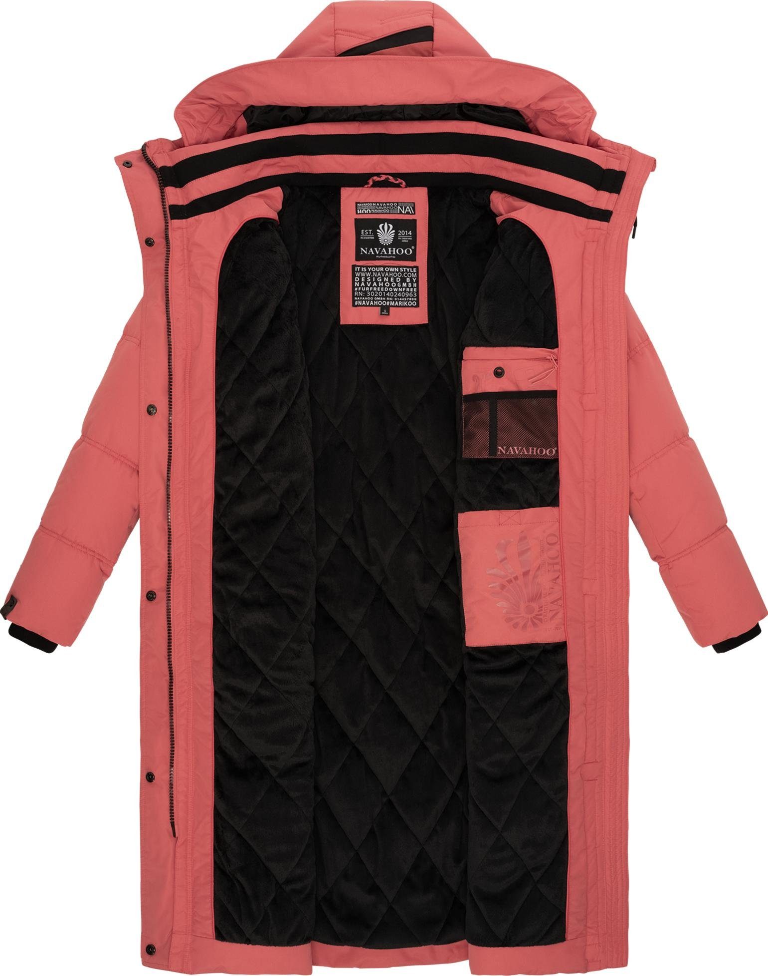 Navahoo Steppmantel Kuschelmausi Moderner Damen Wintermantel mit großer Kapuze