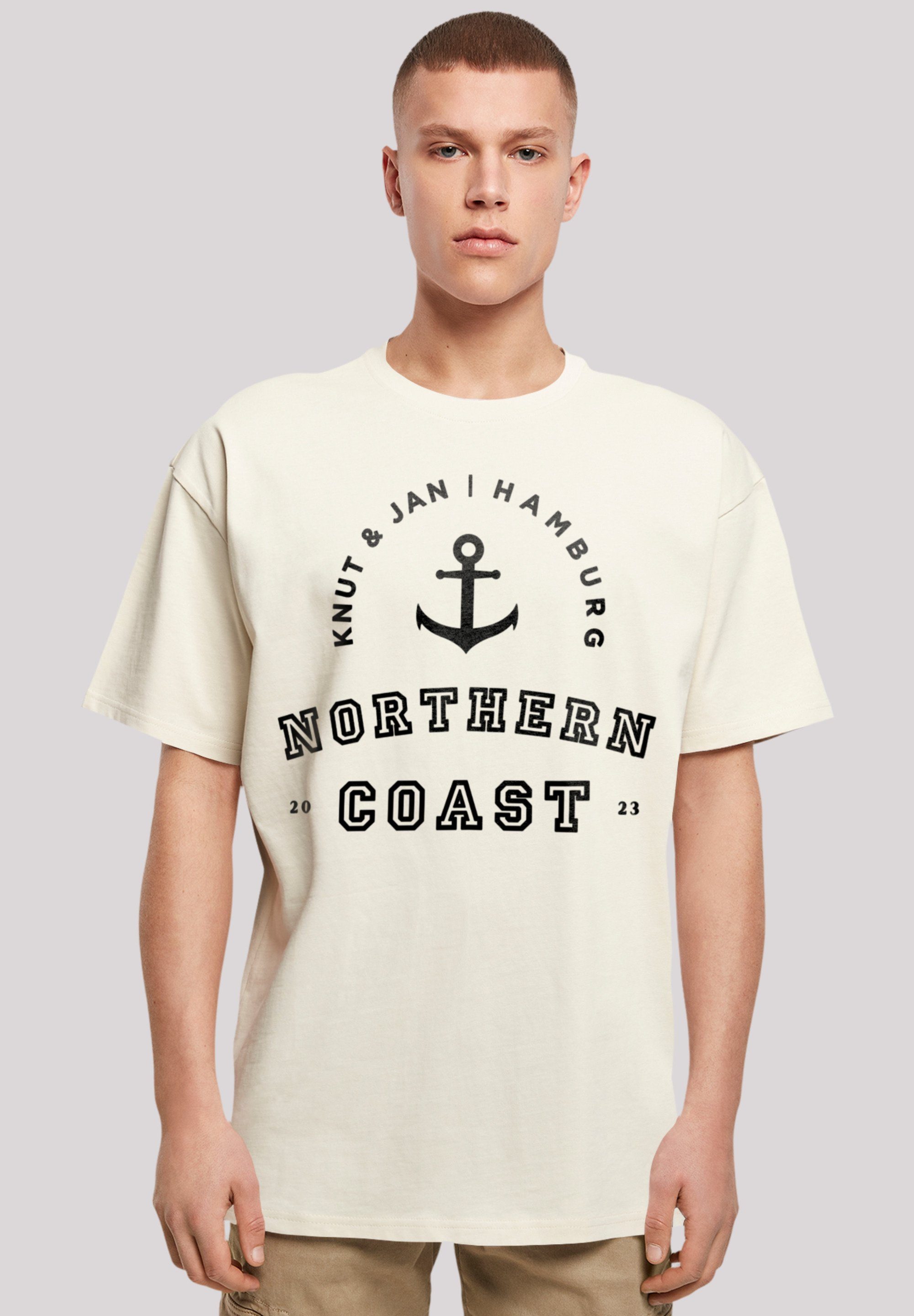 F4NT4STIC T-Shirt Northern Coast Nordsee Knut & Jan Hamburg Print sand