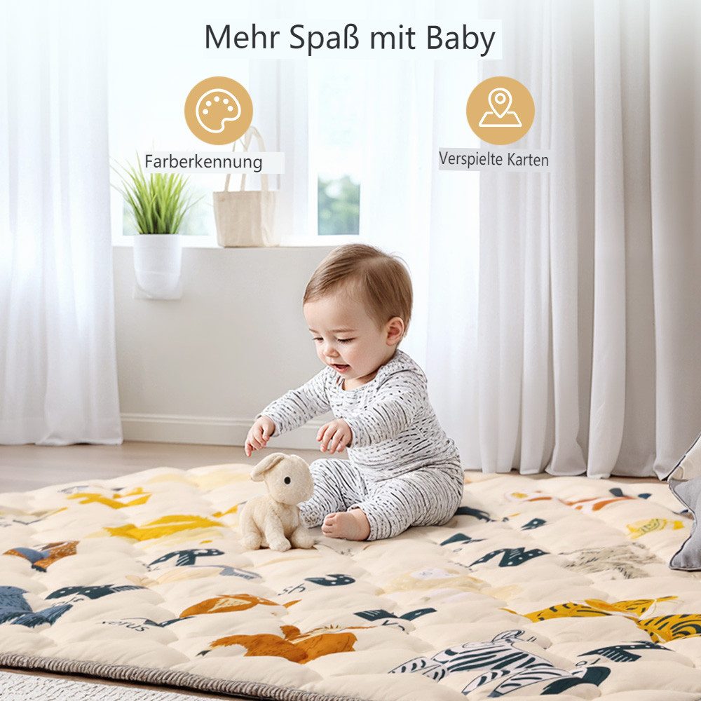 Comomy Spielmatte (125*125 cm, 1-St., Krabbelmatte Boden Spielunterlage Lau günstig online kaufen