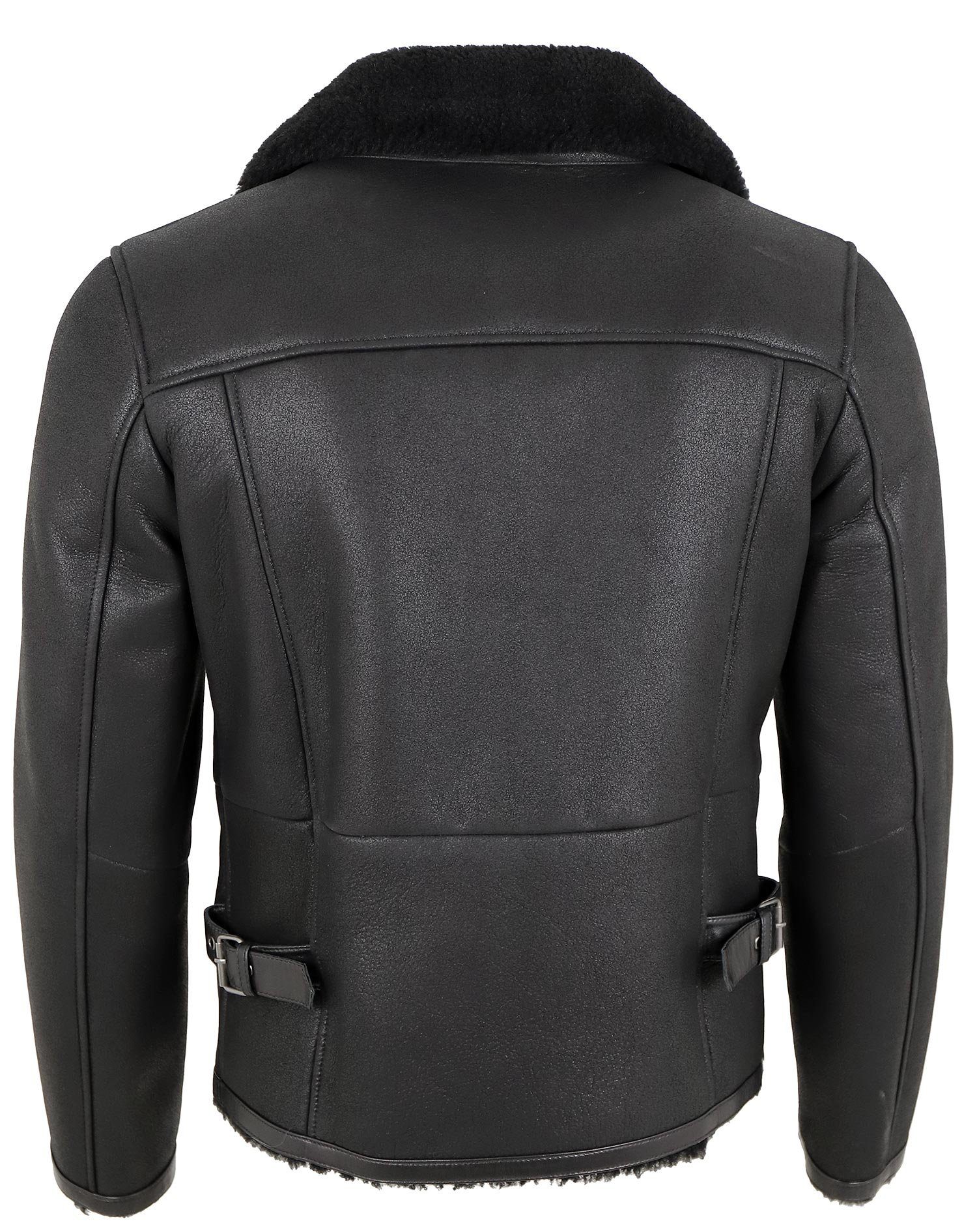 Jilani Lederjacke Aviator #KJ Jilani - Herren Lammfelljacke Lederjacke schwarz