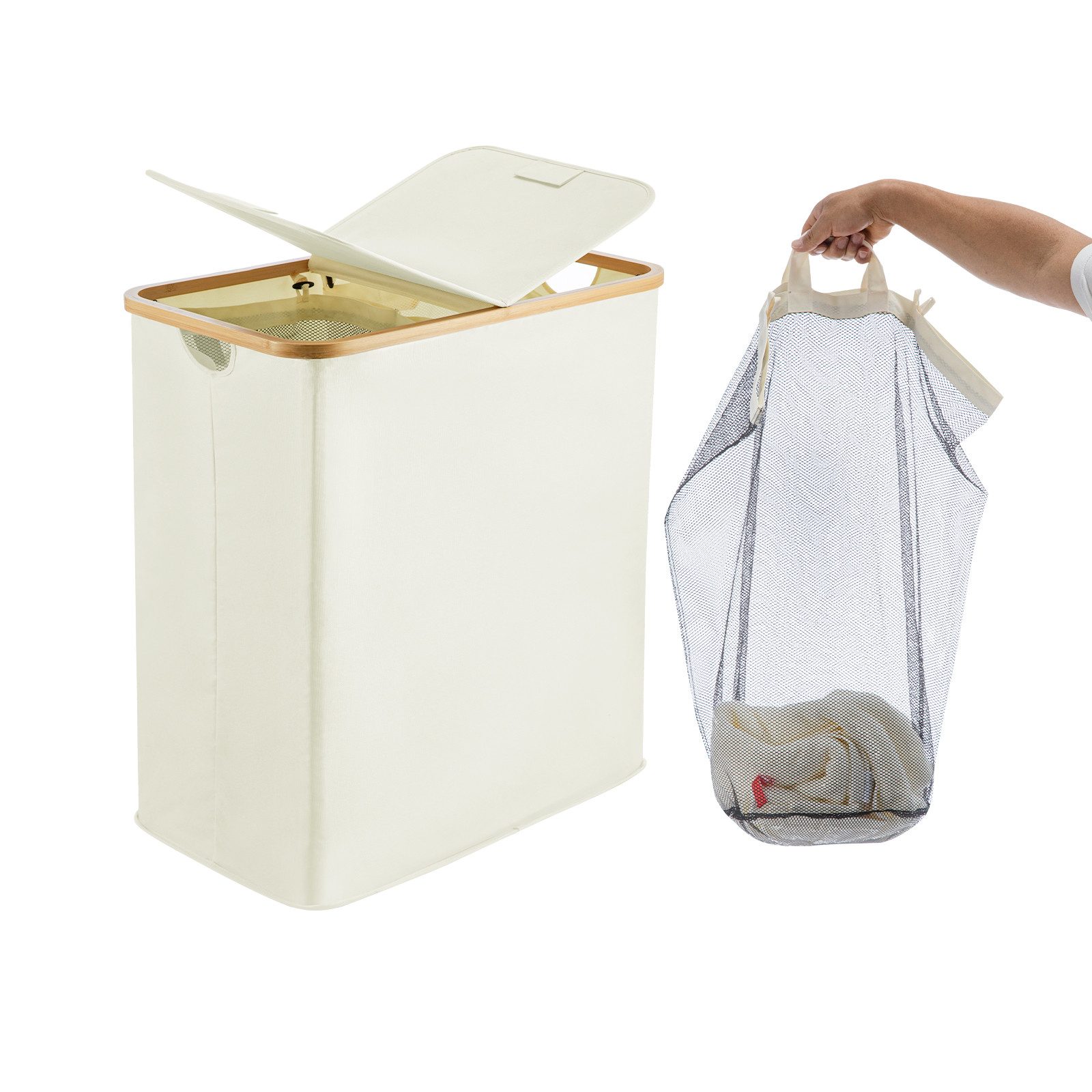 Youyijia Wäschekorb 100L Wäschekorb Faltbarer Wäschesammler Herausnehmbarem günstig online kaufen