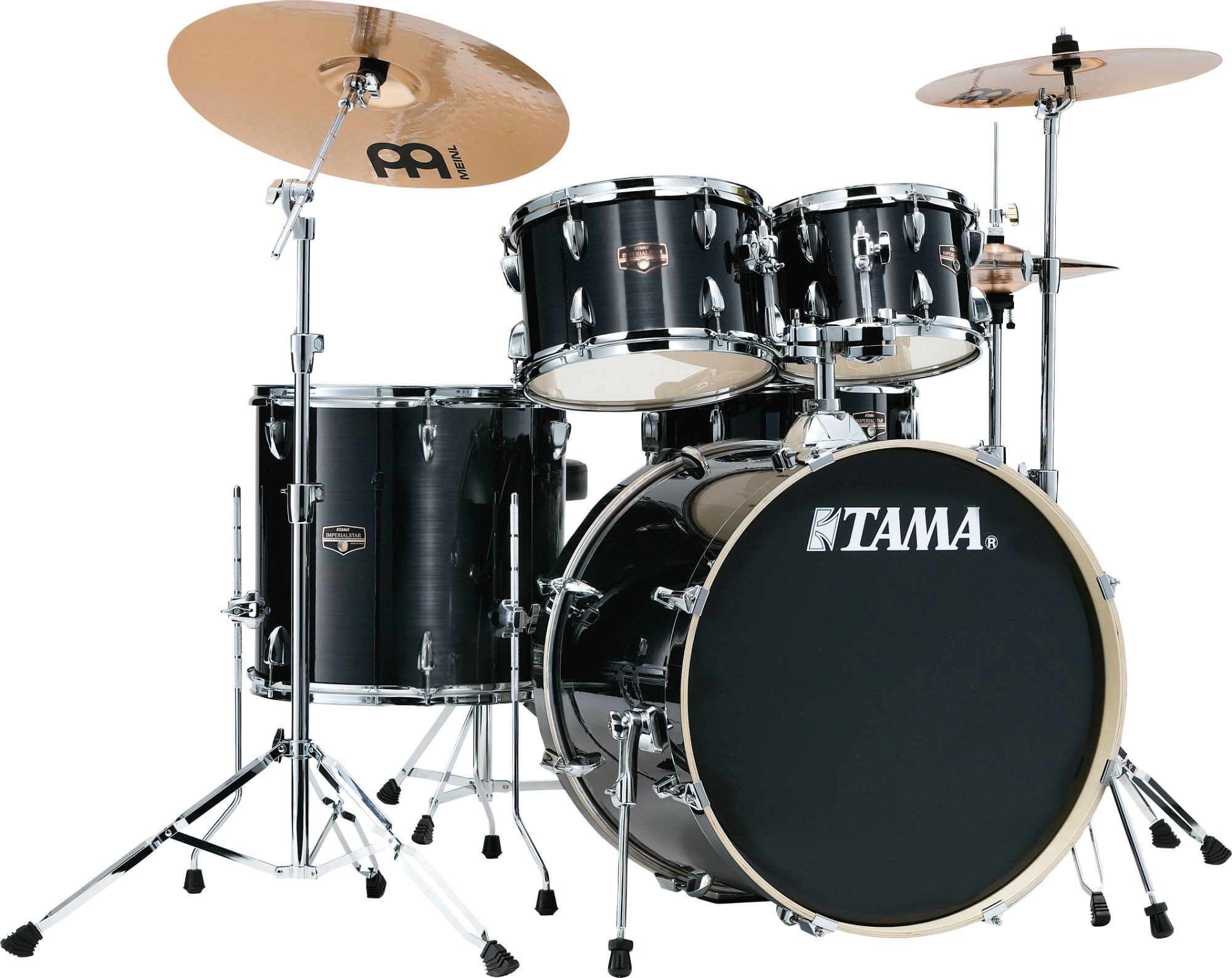 Tama Schlagzeug IP52H6WBN-HBK Imperialstar Drumkit Hairline Black,Einsteiger-Schlagzeug-Set mit allem Drum & Dran!, 5-St., inklusive Hardware und Becken, Inklusive Meinl HCS Beckensatz
