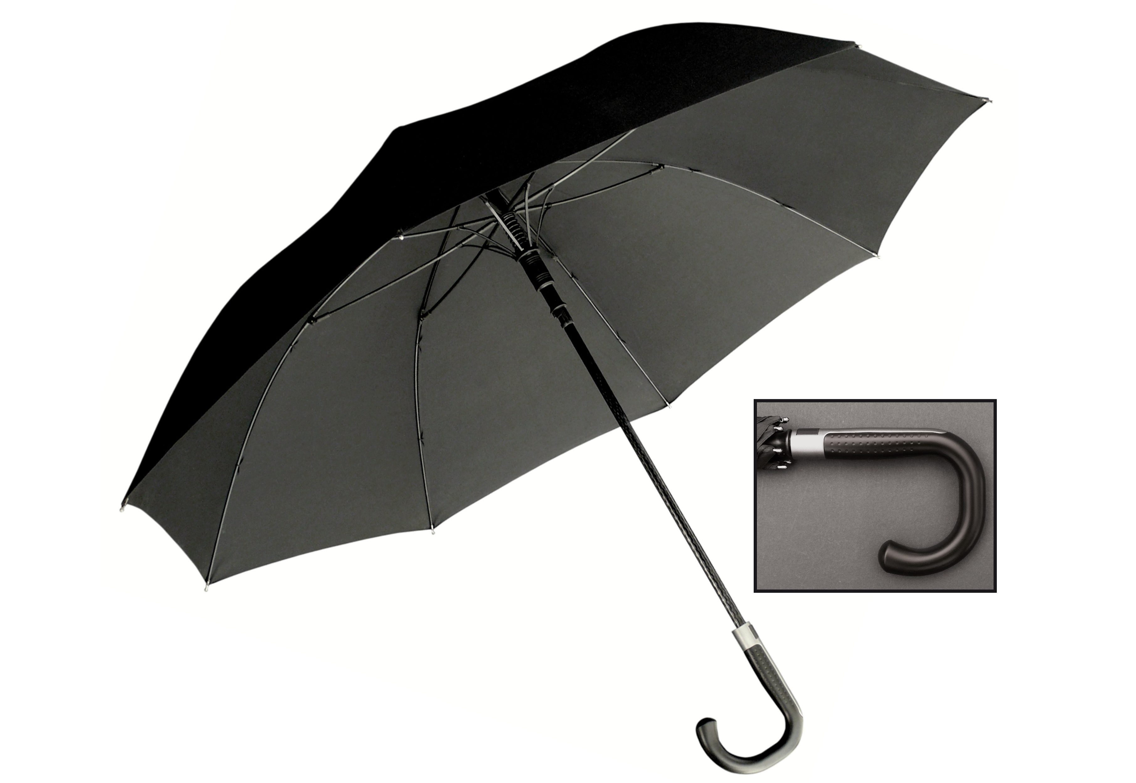 EuroSCHIRM® Stockregenschirm Automatik schwarz, W330, extra großem mit Dach