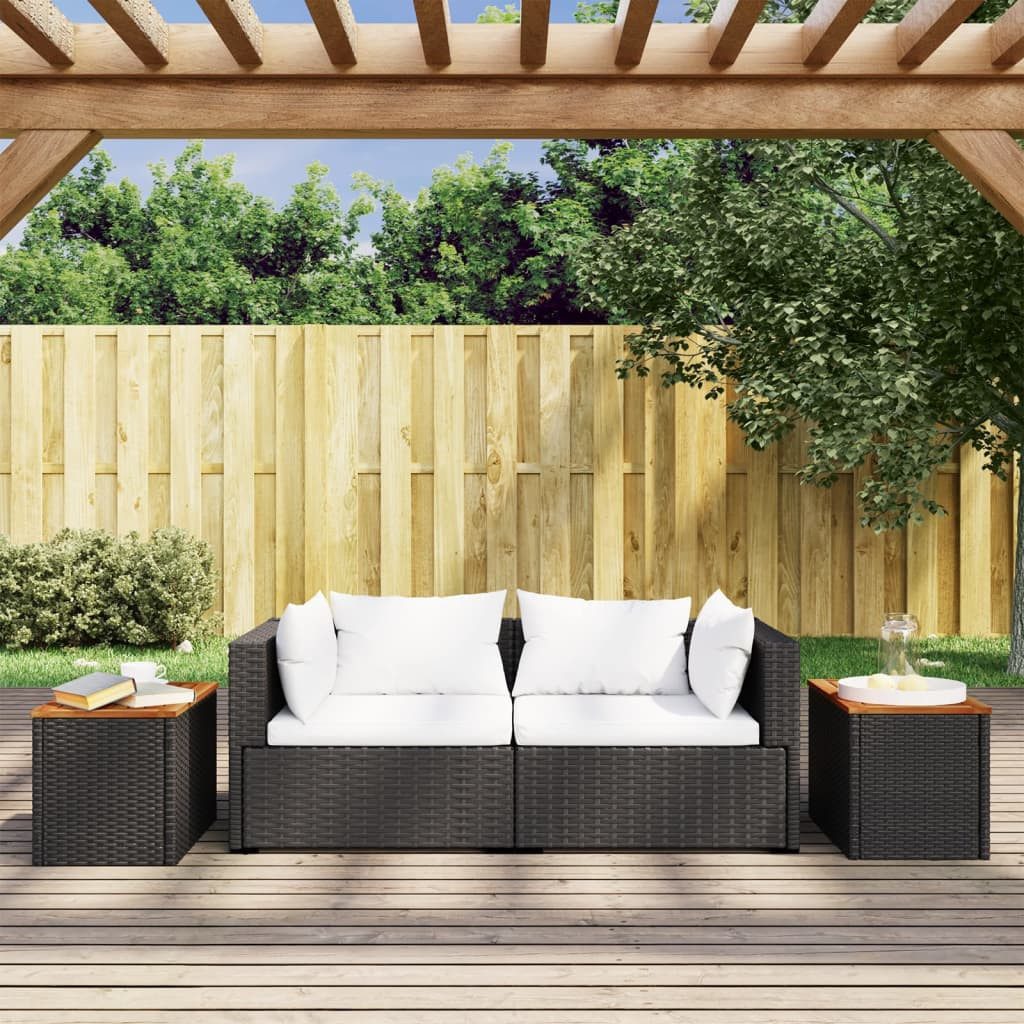 vidaXL Gartentisch Garten-Beistelltische 2 Stk Schwarz günstig online kaufen