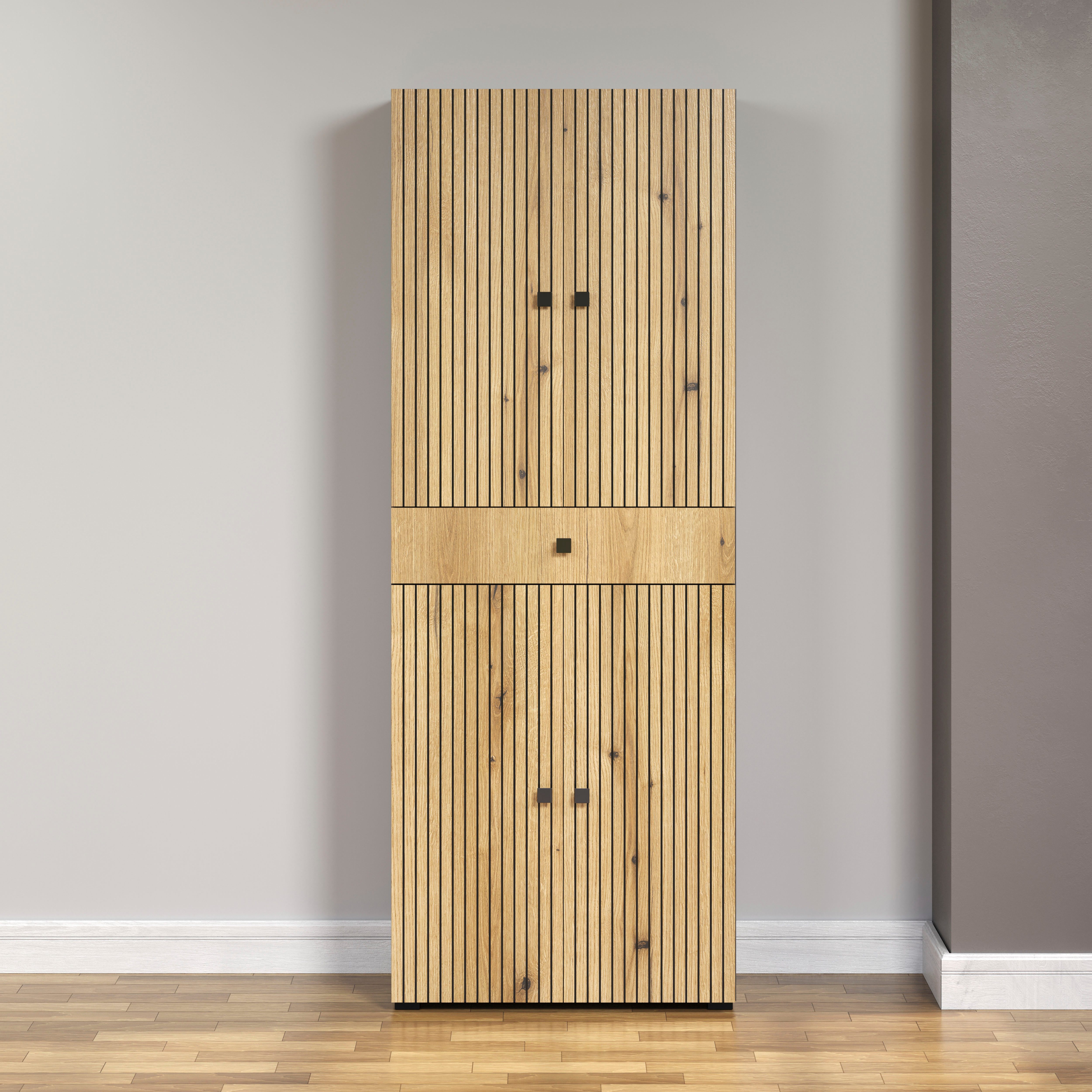 welltime Hochschrank Amrum Badezimmerschrank mit und ohne Schublade - (B/T/H) 40-70/31/186 cm