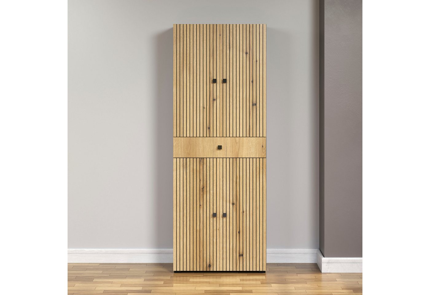 welltime Hochschrank Amrum Badezimmerschrank mit und ohne Schublade - (B/T/H) 40-70/31/186 cm