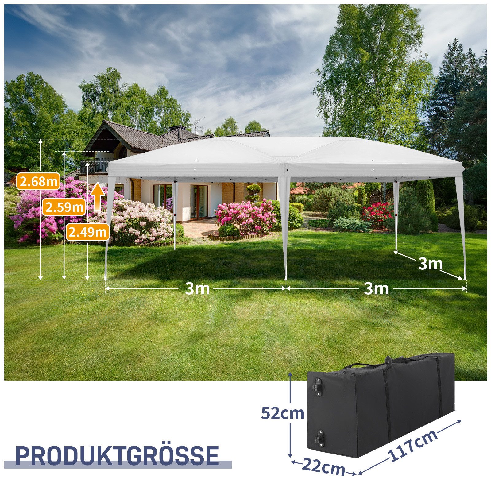 VINGLI Faltpavillon Pop Out Faltpavillon, BxT: 600x300 / 300x300/ 200x200 c günstig online kaufen