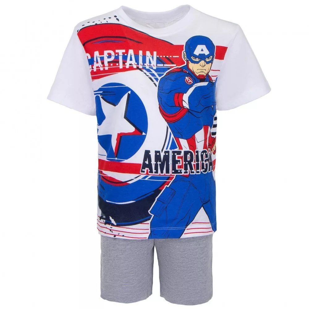 The AVENGERS Schlafanzug Captain America (2 tlg) Shortama für Jungen