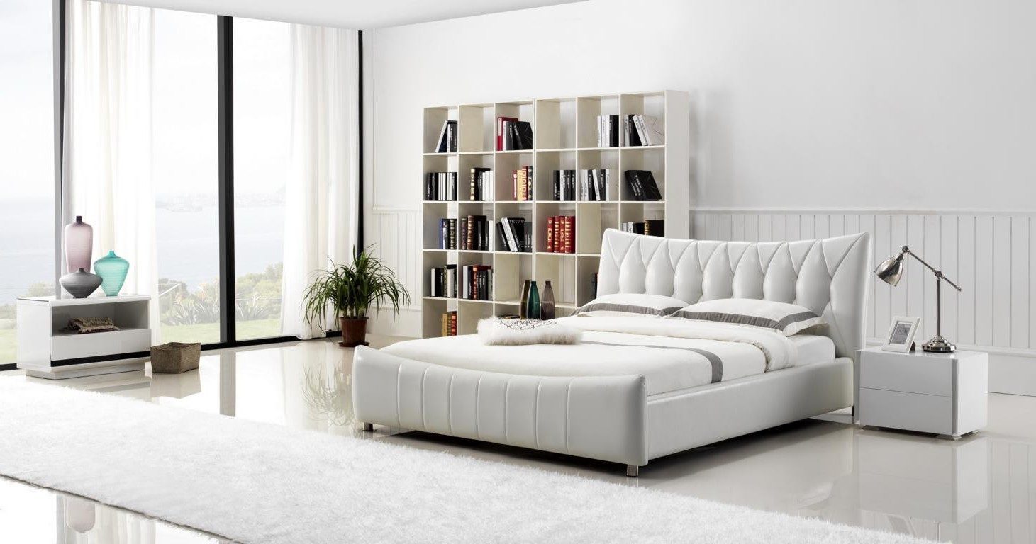 Xlmoebel Polsterbett Luxus-Bett aus hochwertigem Doppel-Leder im modernen Design (Designer Bett B1302), Hergestellt in Europa