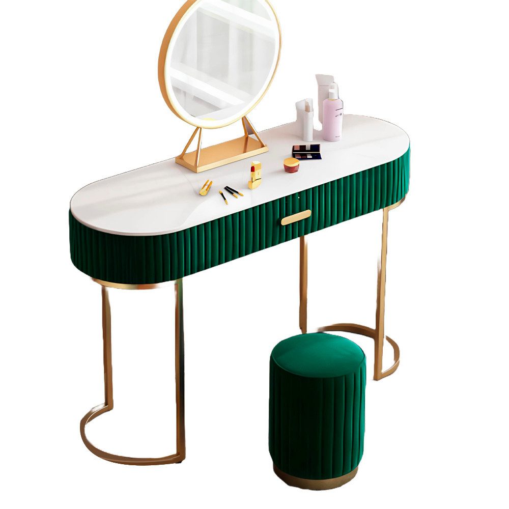 Xlmoebel Schminktisch Eleganter Kosmetiktisch mit Hocker und viel Stauraum in Weiß (Tisch mit Hocker, 1-St., Schminktisch), Hergestellt in Europa