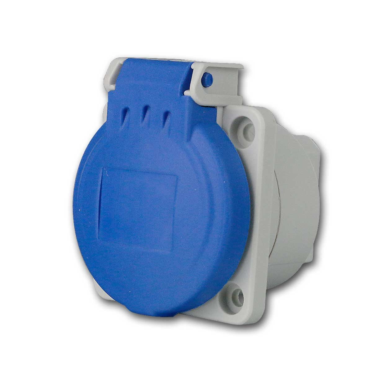 IDE Unterputz-Steckdose Einbausteckdose Schutzkontakt IP54, blau, 250V/16A