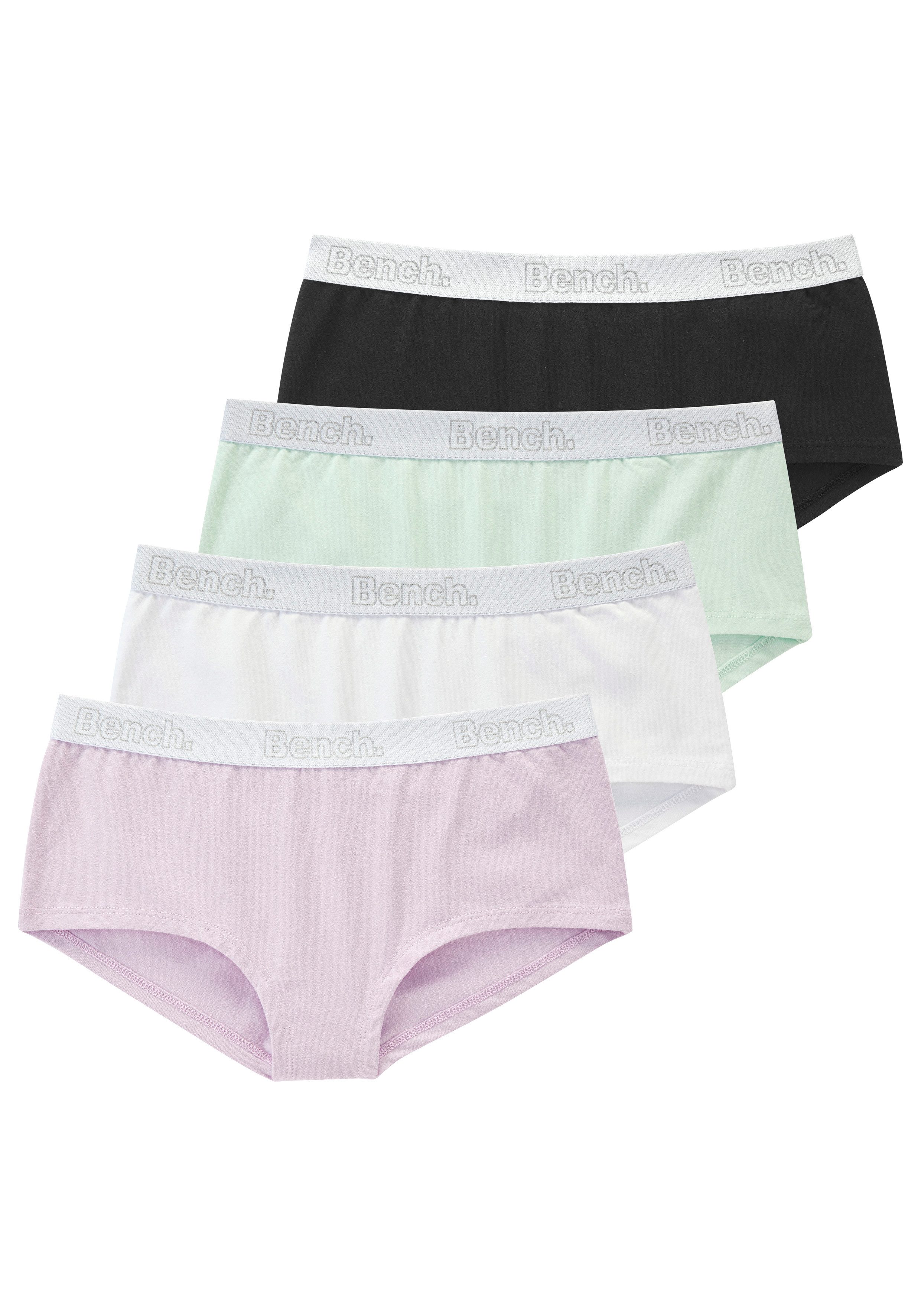 Bench. Panty (Packung, 4-St) unifarben, mit Logoschriftzug, Baumwollmischung