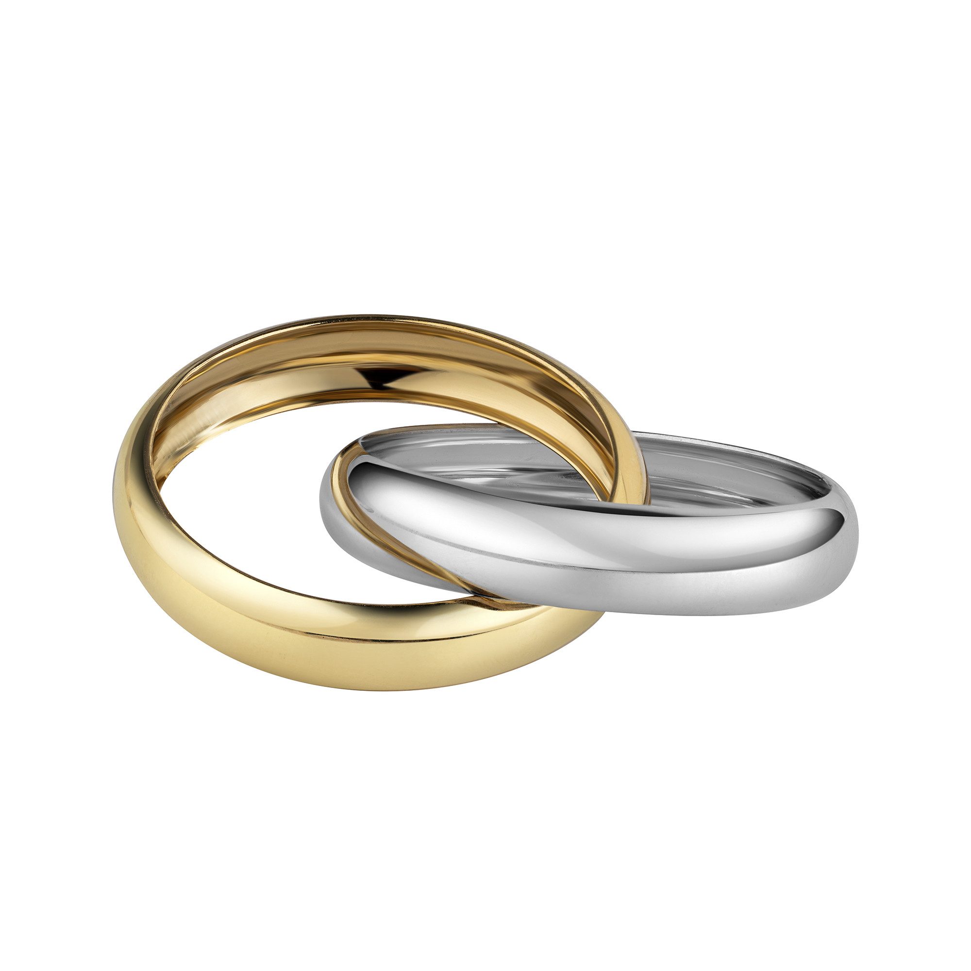 Fascination by Ellen K. Fingerring Gold 585 zweifarbig mit 2 beweglichen Ringschienen