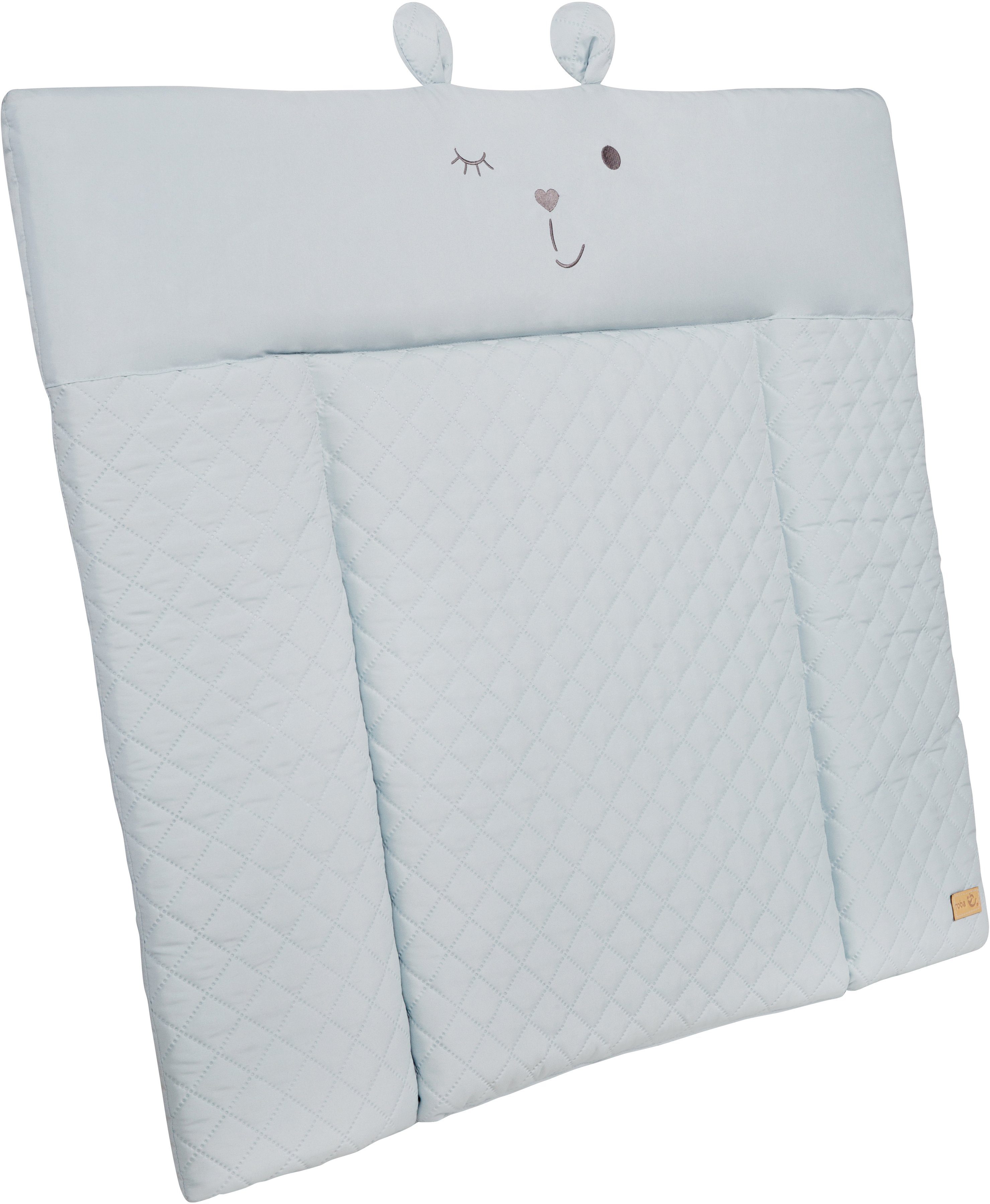 roba® Wickelauflage Style, Soft, sky, mit aufgesticktem Gesicht