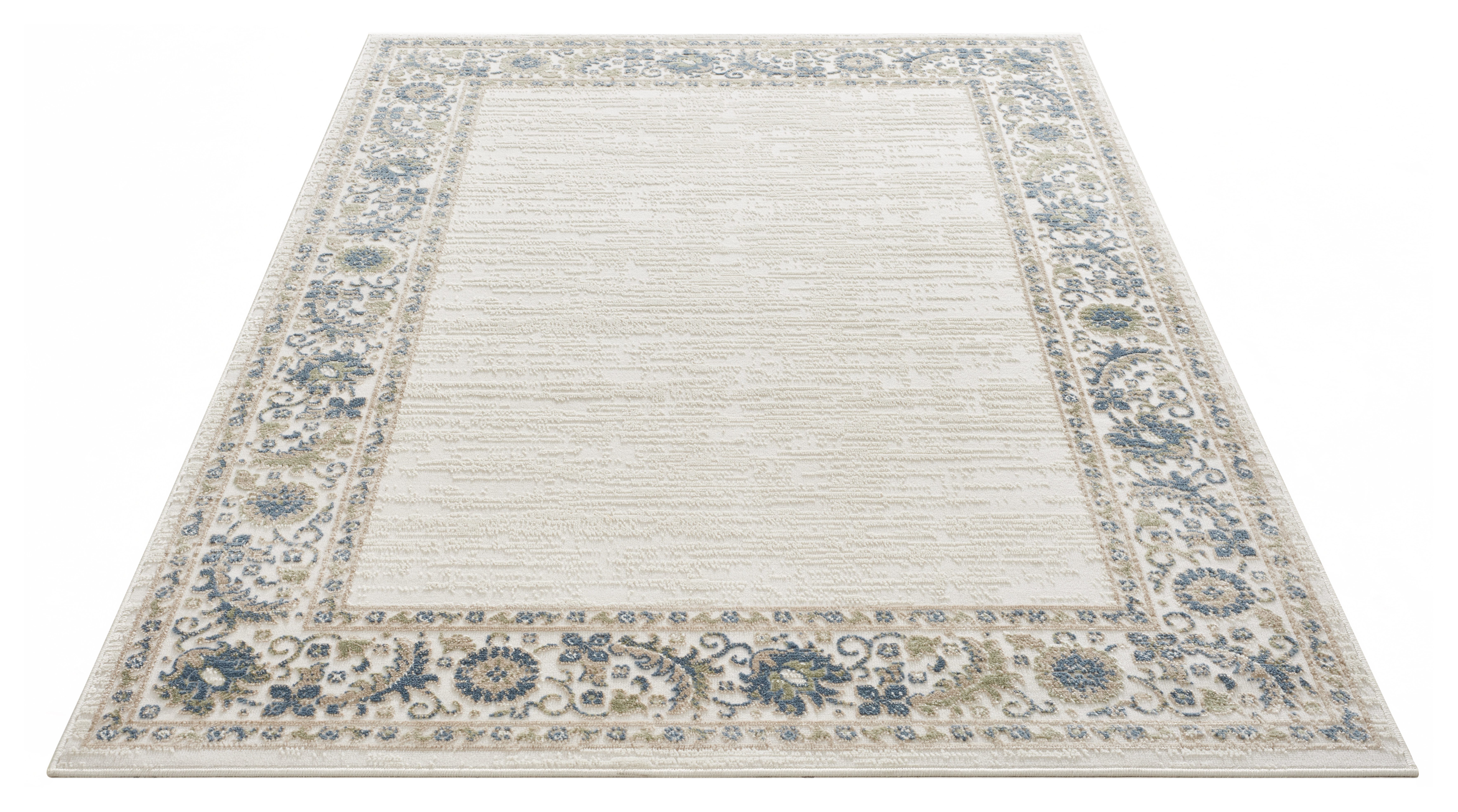 OTTO home Teppich Fennia, Blumen-Motiv, Orient-Optik, rechteckig, Höhe: 7 mm, Hoch-Tief, Bordüre, Floral, meliert, Wohnzimmer, Schlafzimmer – Bild 3 von 5