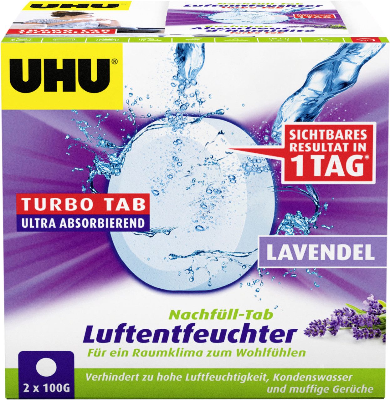 UHU Luftentfeuchter UHU Luftentfeuchter Nachfülltabs Lavendel, 2 x 100 von UHU