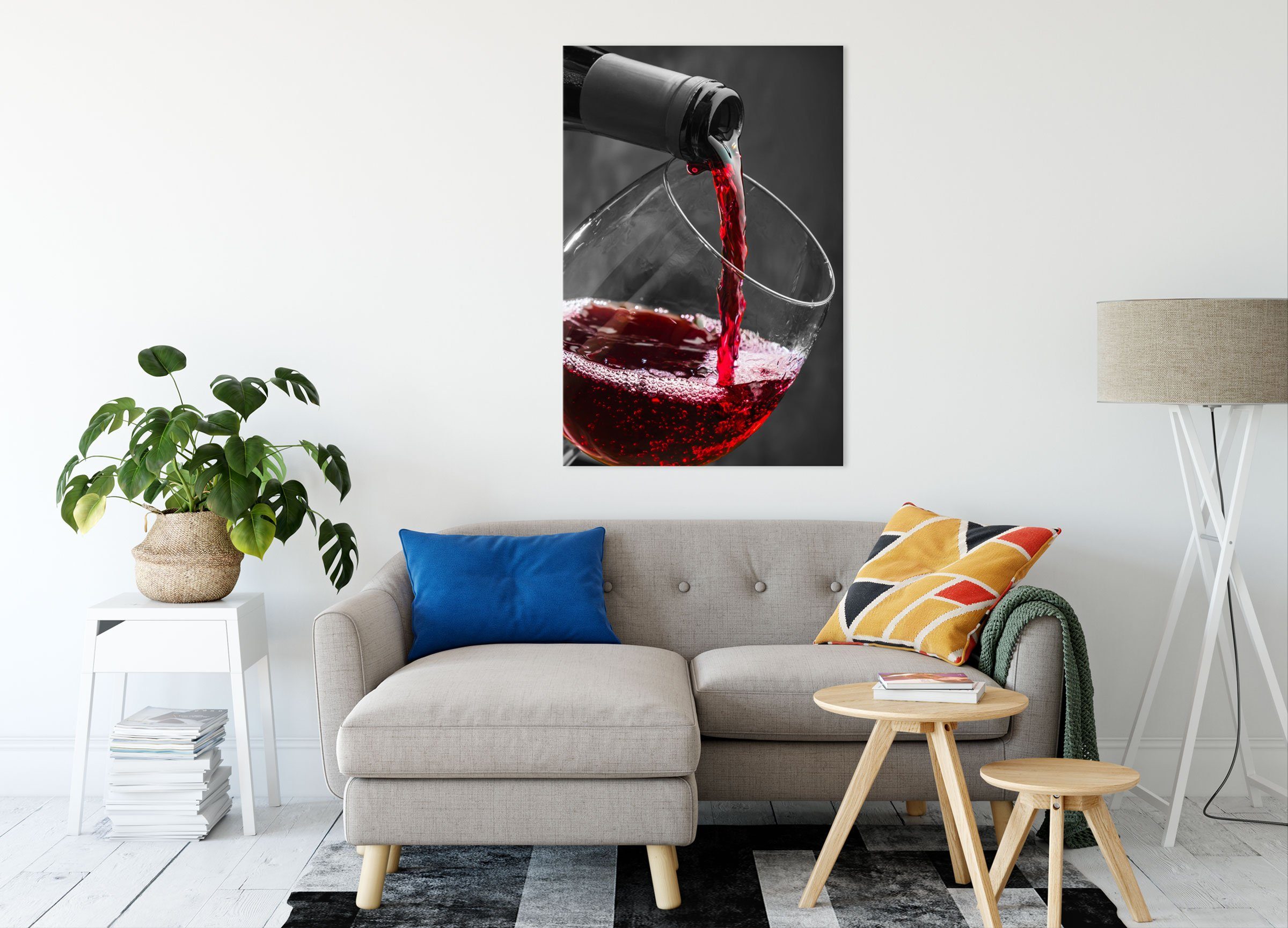 Pixxprint Leinwandbild köstlicher Rotwein, köstlicher Rotwein (1 St), Leinw günstig online kaufen