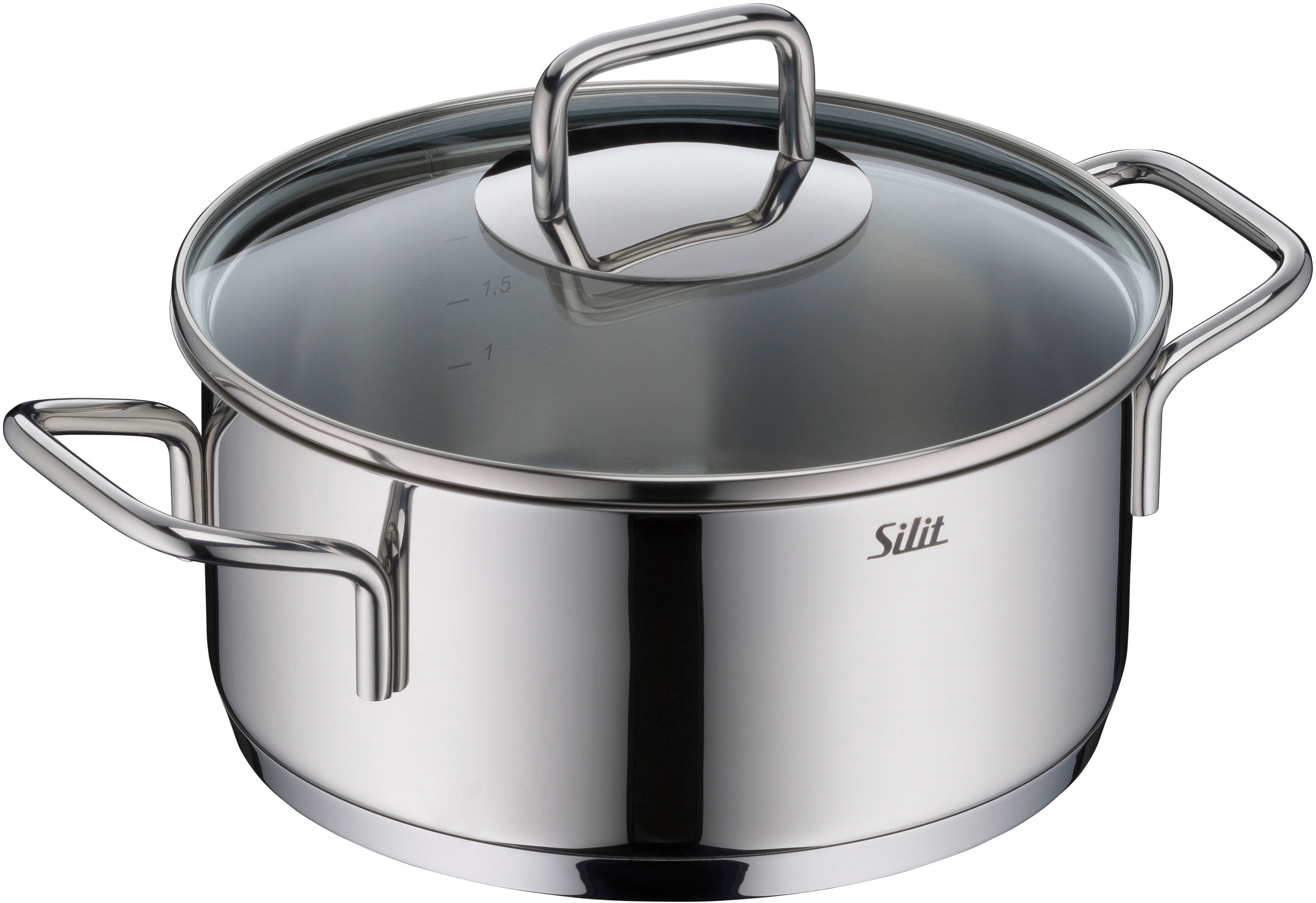 Silit Bratentopf Extra Cook, mit Glasdeckel, Edelstahl 18/10 (2-tlg), SiliTherm Universalboden, induktionsgeeignet, spülmaschinengeeignet