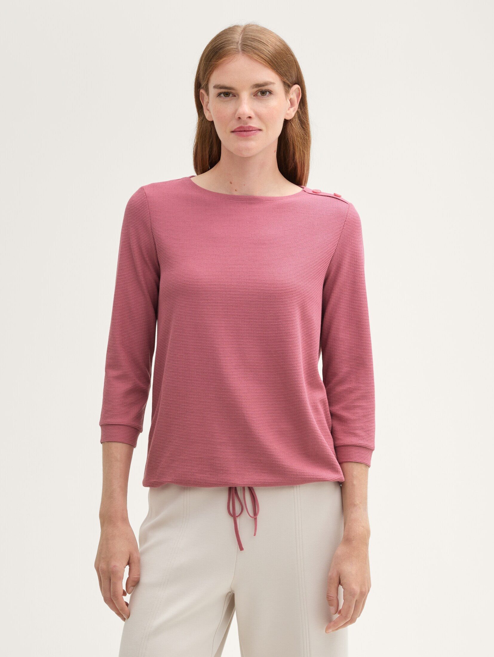 Langarmshirt 3/4-Arm-Shirt mit Struktur